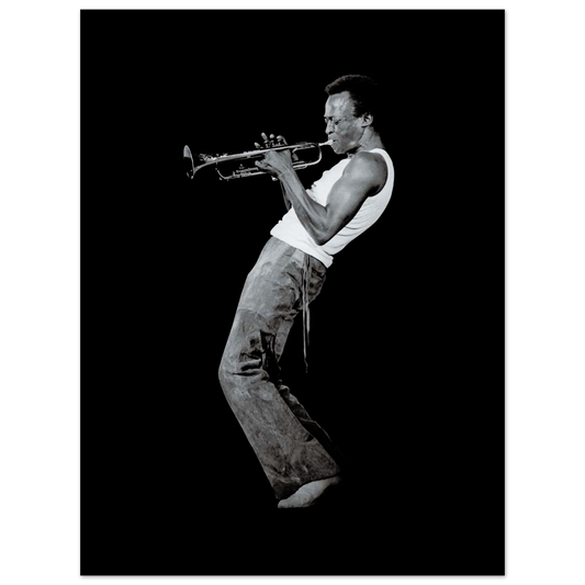 Miles Davis Playing his Trumpet artwork poster by Art-O-Rama Shop