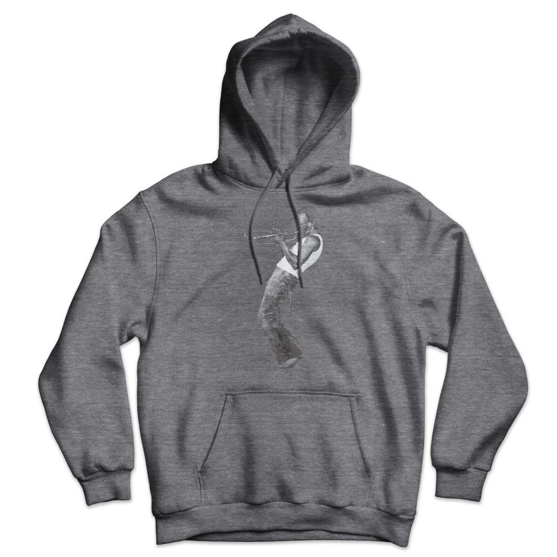 Miles Davis Playing his Trumpet Artwork Unisex Hoodie by Art-O-Rama Shop