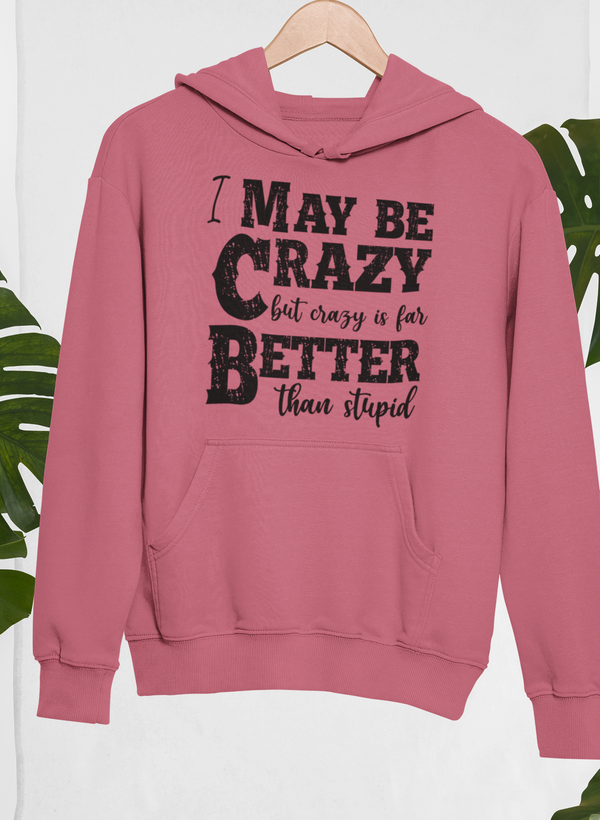 I May Be Crazy But Crazy Is Far Better Than Stupid Hoodie by Merch