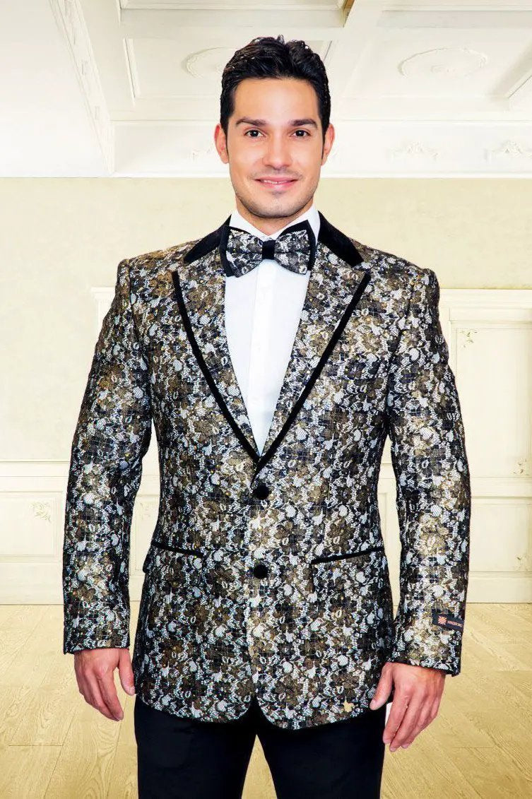 "Mystic" Black & Gold Blazer Jacket by Tux-USA