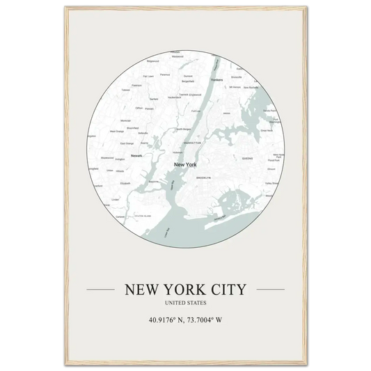 New York City, United States minimalist map poster by Art-O-Rama Shop