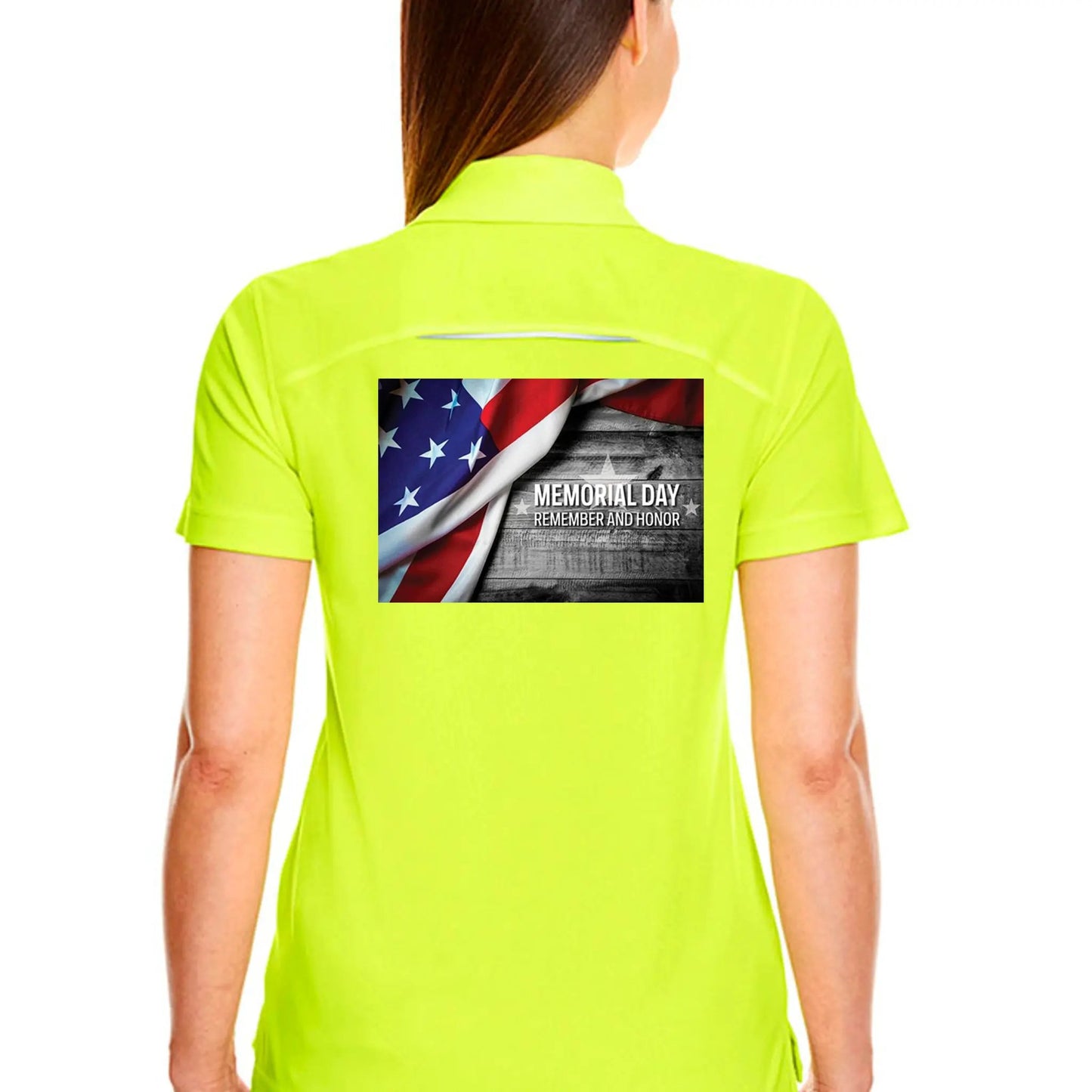 Ladies' Radiant Performance Polo with Reflective Piping Memorial Days by Inland Leather Co