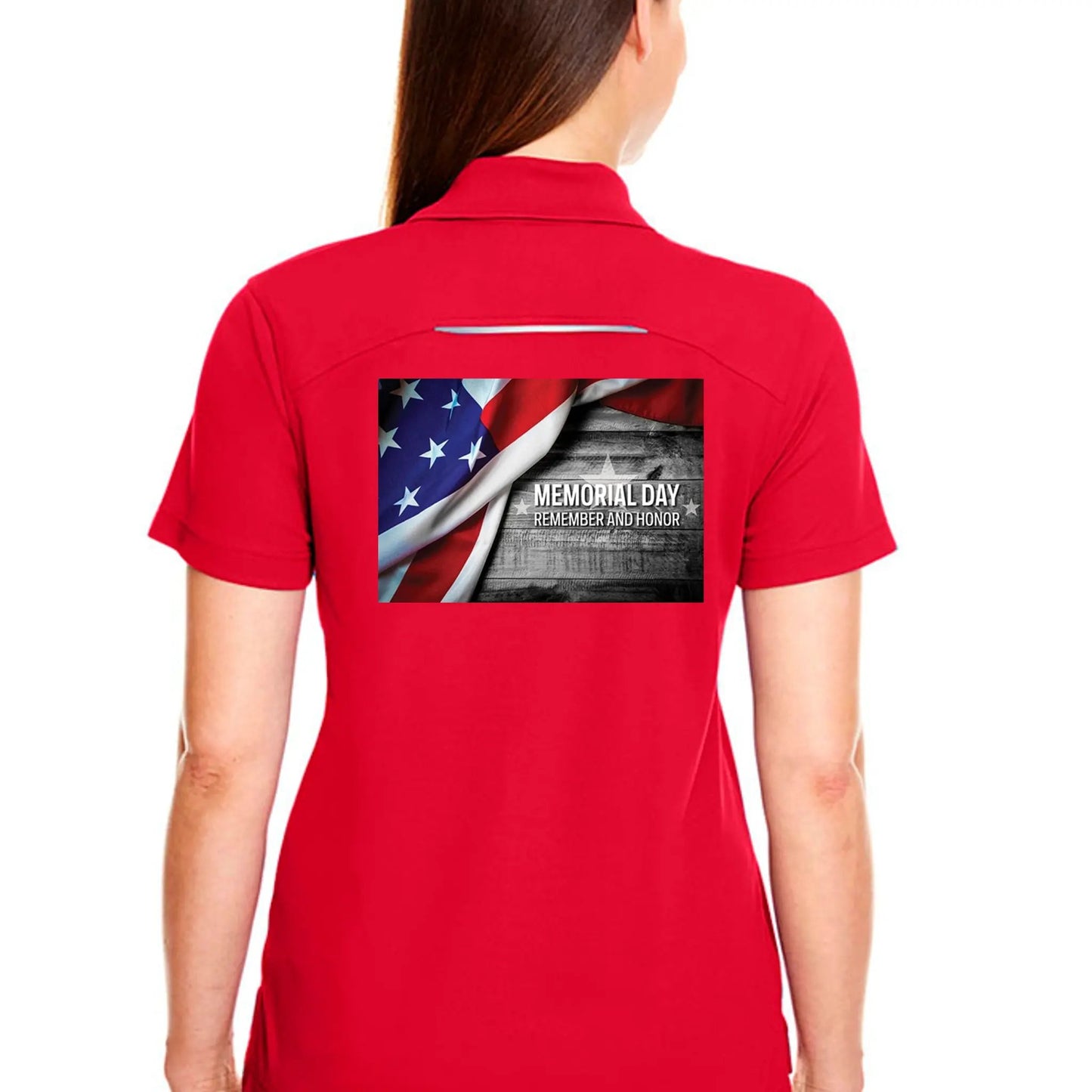 Ladies' Radiant Performance Polo with Reflective Piping Memorial Days by Inland Leather Co