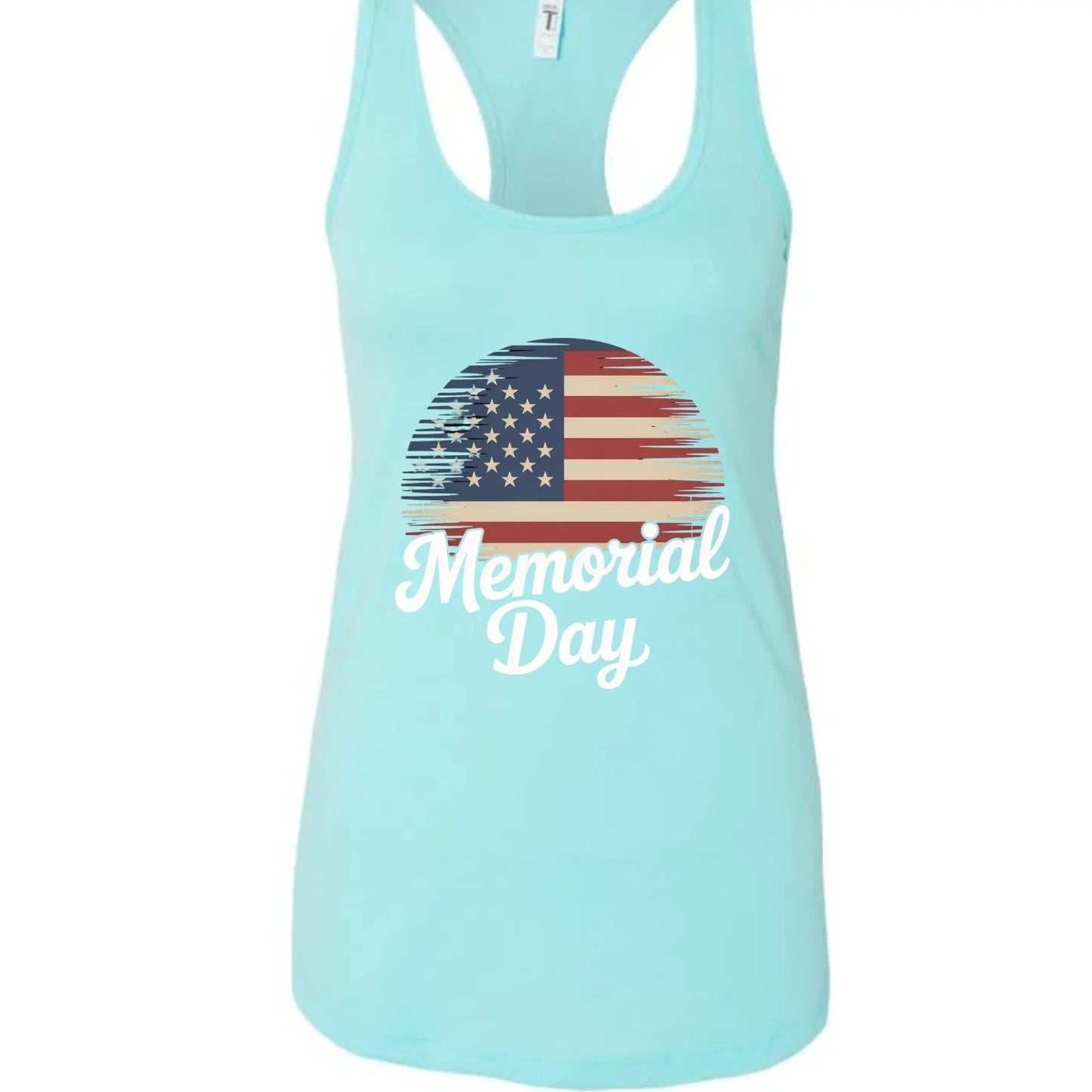 Ladies' Ideal Racerback Tank Momerial Day by Inland Leather Co