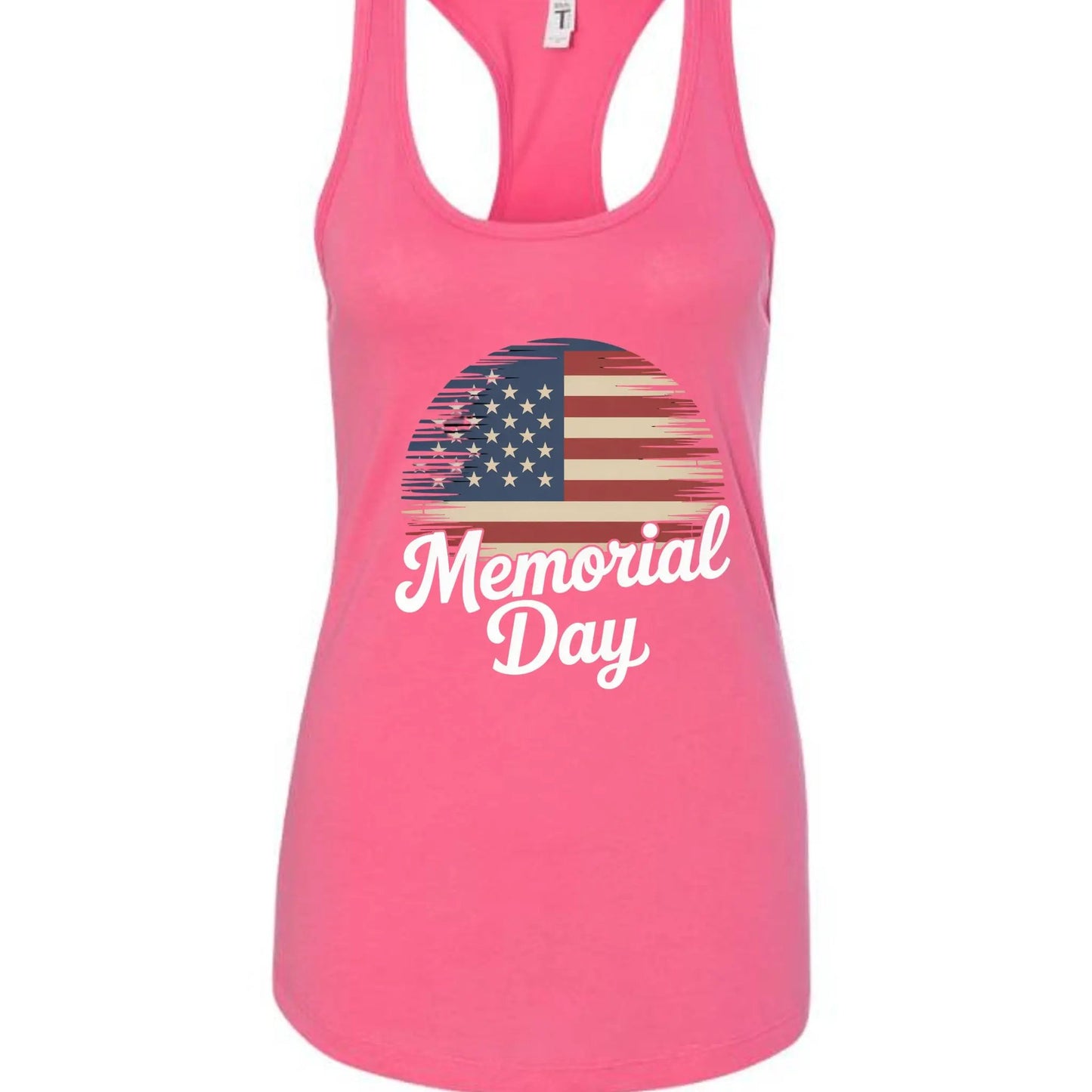 Ladies' Ideal Racerback Tank Momerial Day by Inland Leather Co