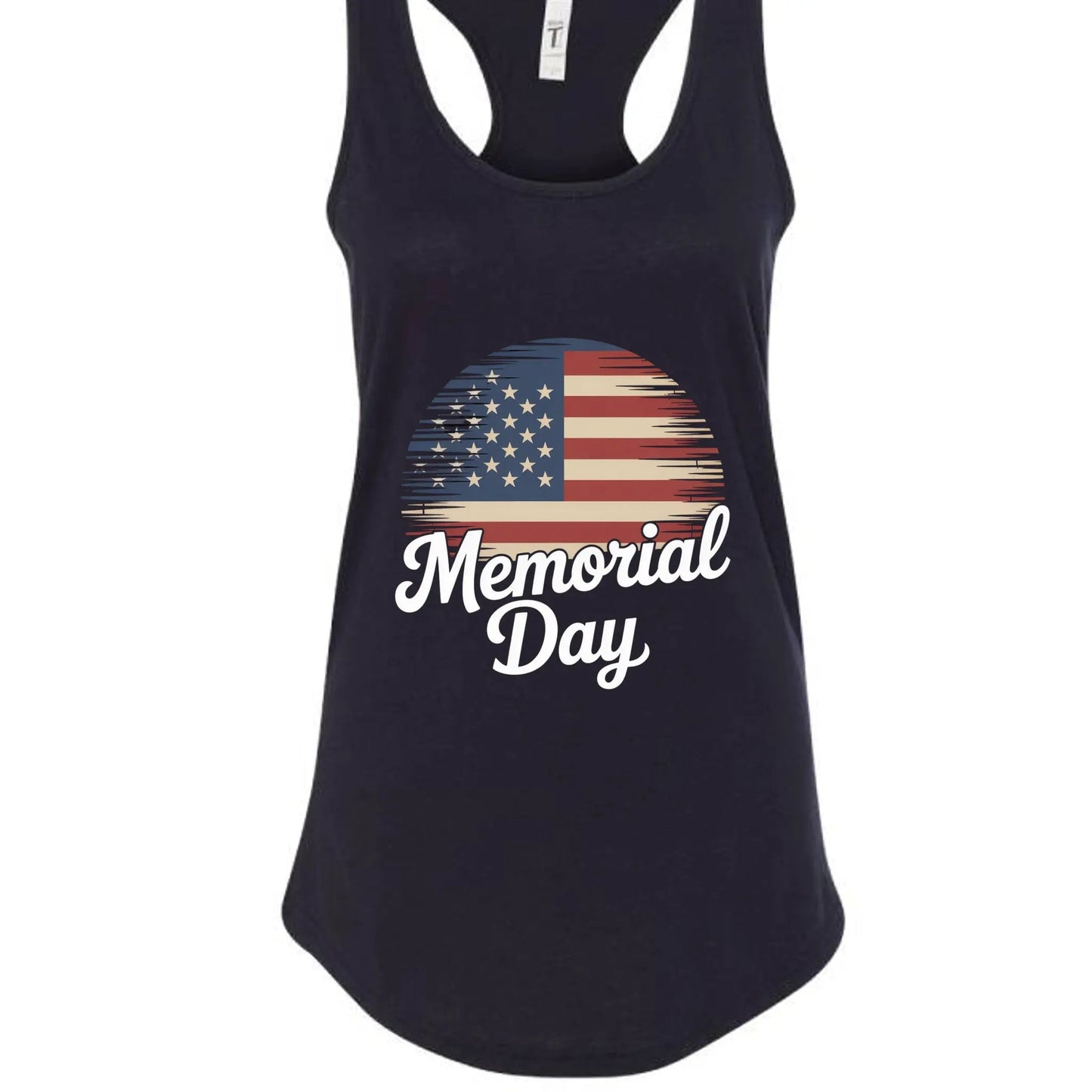 Ladies' Ideal Racerback Tank Momerial Day by Inland Leather Co