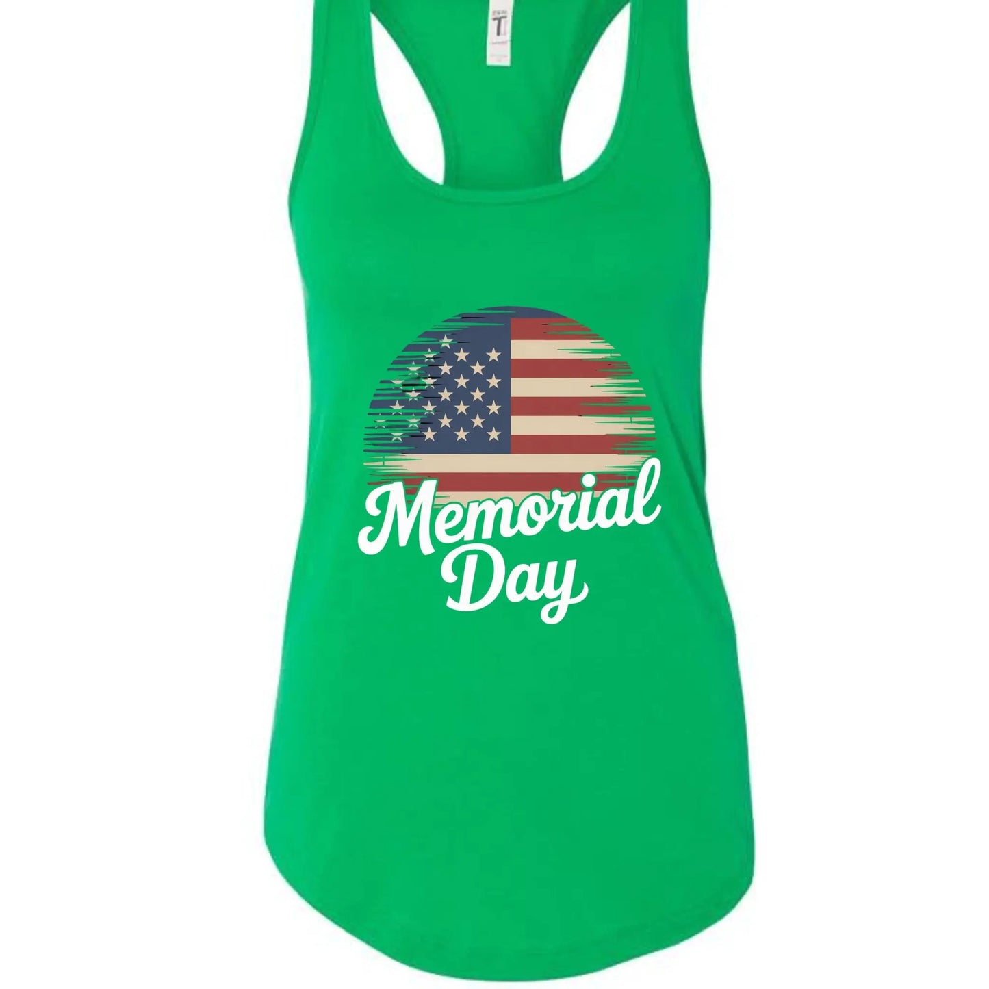 Ladies' Ideal Racerback Tank Momerial Day by Inland Leather Co