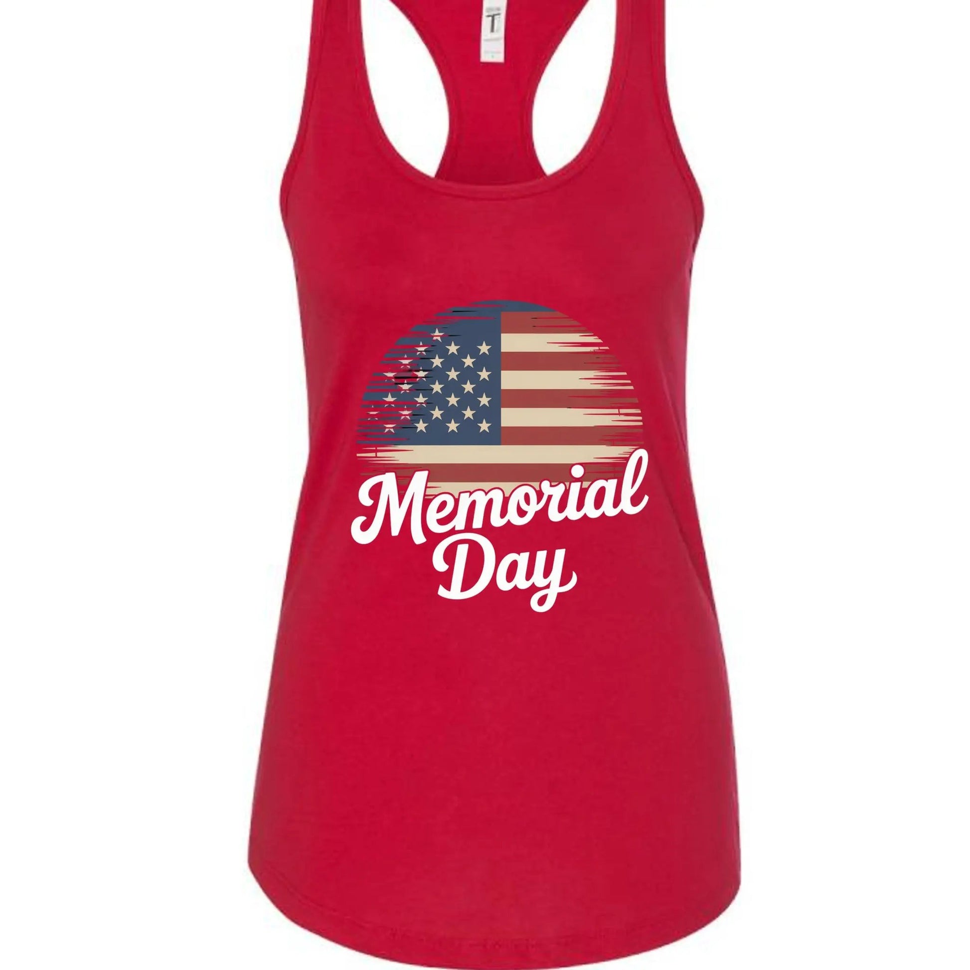 Ladies' Ideal Racerback Tank Momerial Day by Inland Leather Co