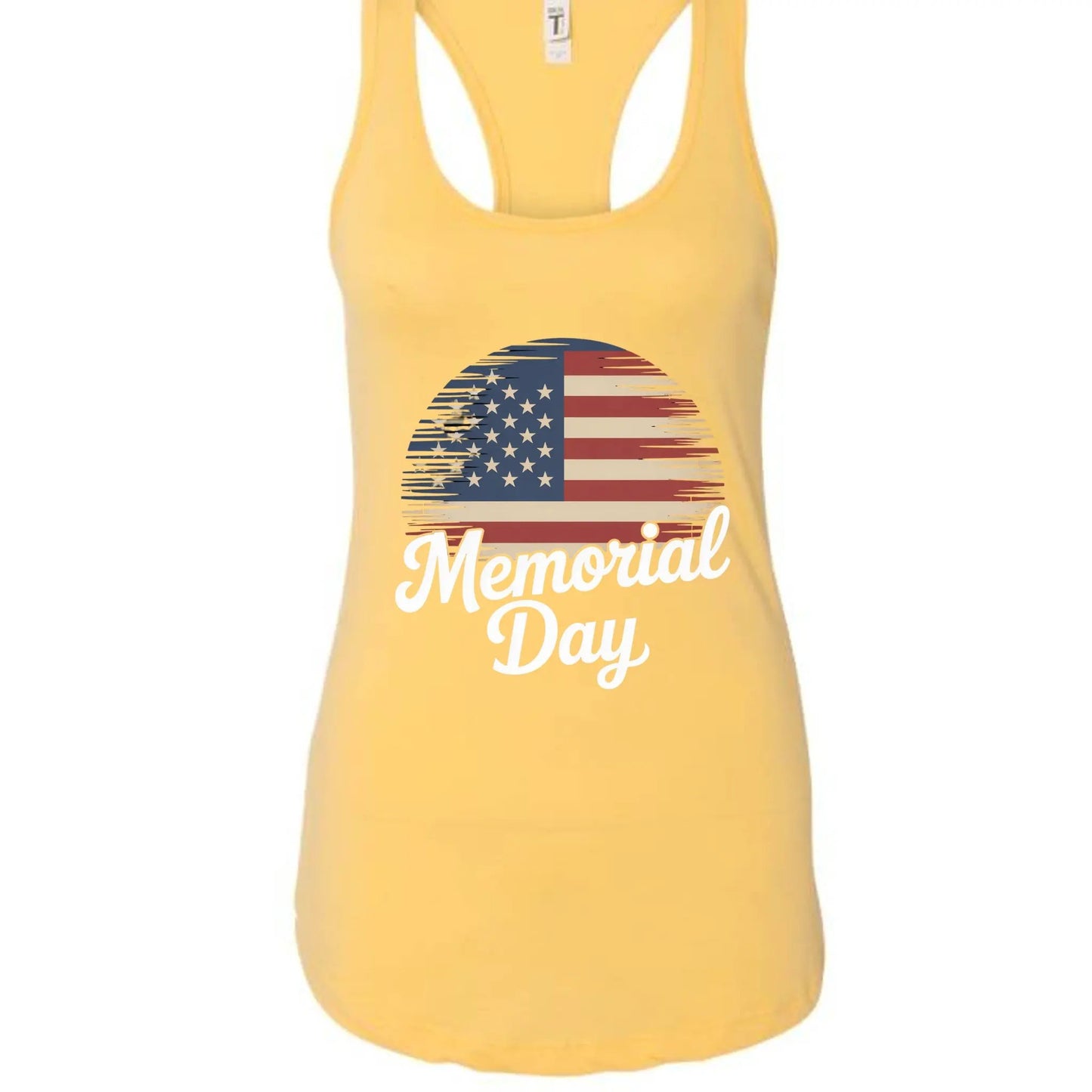 Ladies' Ideal Racerback Tank Momerial Day by Inland Leather Co