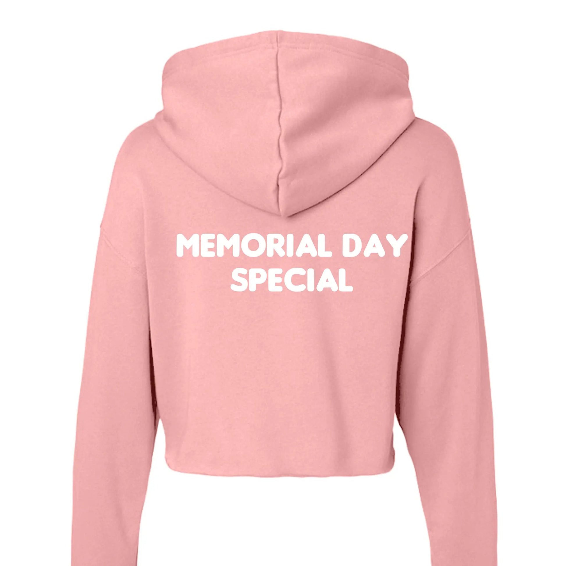Bella Canvas Womens Cropped Fleece Hoodie - Memorial Day by Inland Leather Co