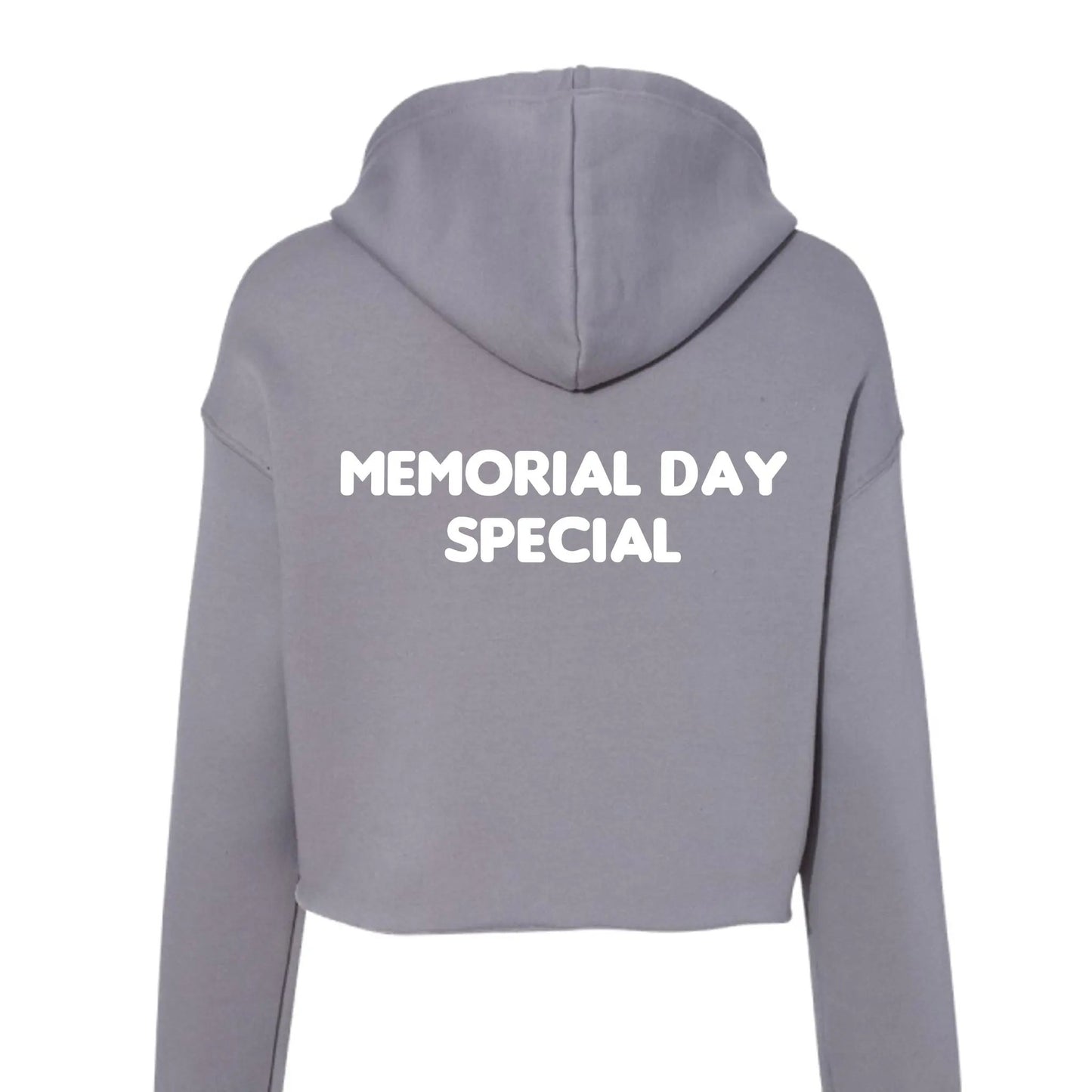 Bella Canvas Womens Cropped Fleece Hoodie - Memorial Day by Inland Leather Co