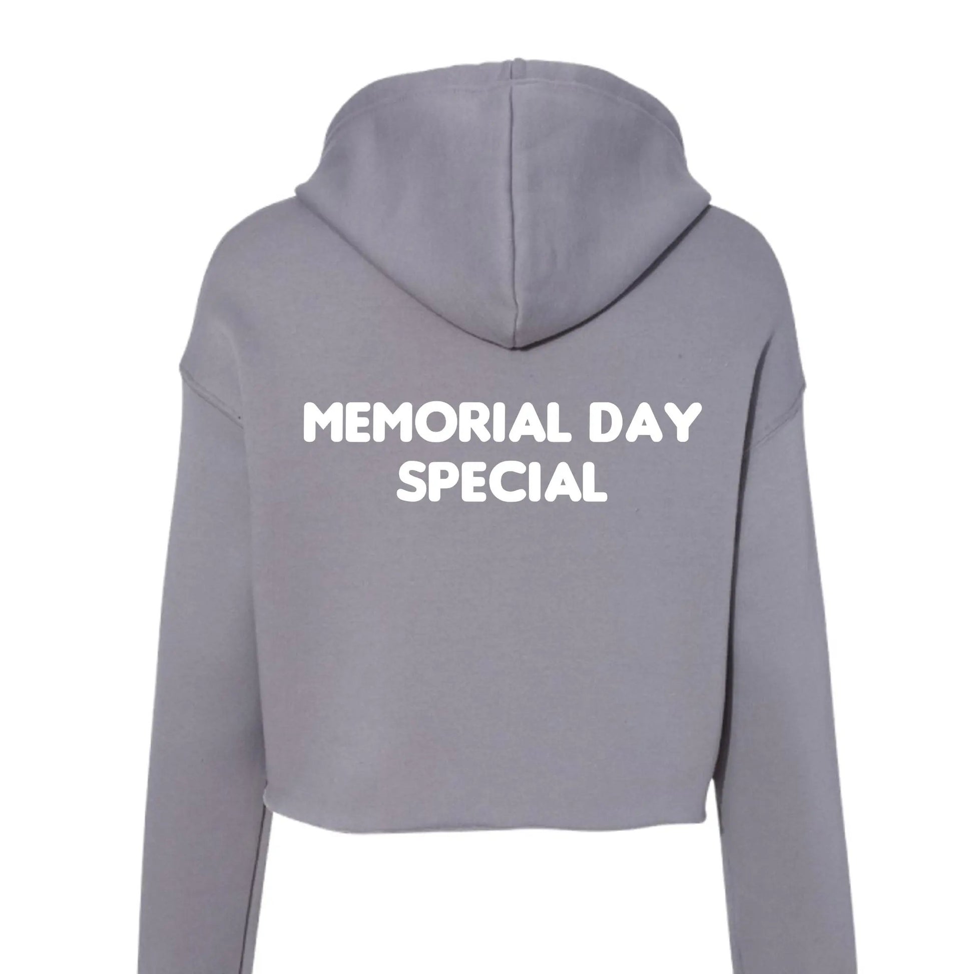 Bella Canvas Womens Cropped Fleece Hoodie - Memorial Day by Inland Leather Co