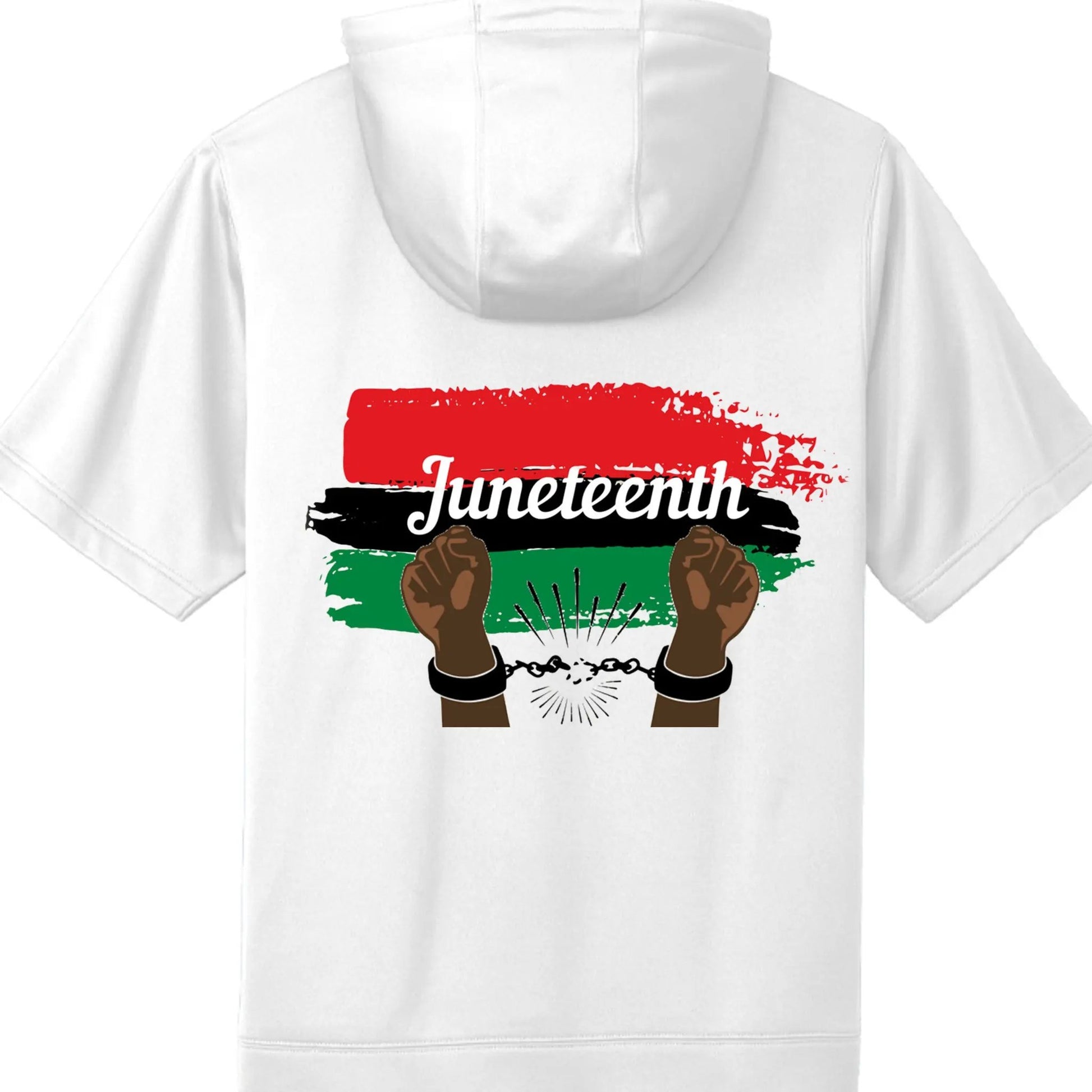 Fleece Short Sleeve Hooded Pullover Celebrate Juneteenth Day For Mens by Inland Leather Co