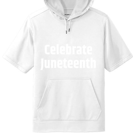 Fleece Short Sleeve Hooded Pullover Celebrate Juneteenth Day For Mens by Inland Leather Co