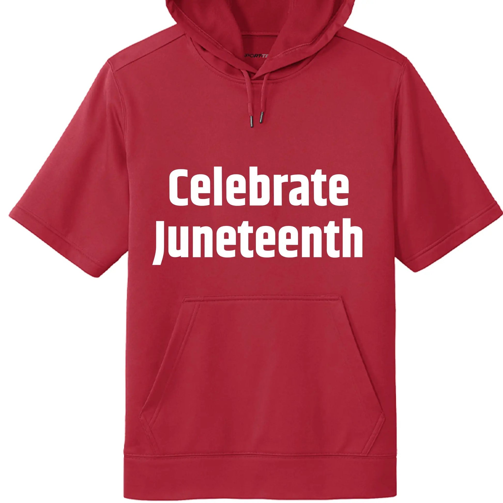 Fleece Short Sleeve Hooded Pullover Celebrate Juneteenth Day For Mens by Inland Leather Co