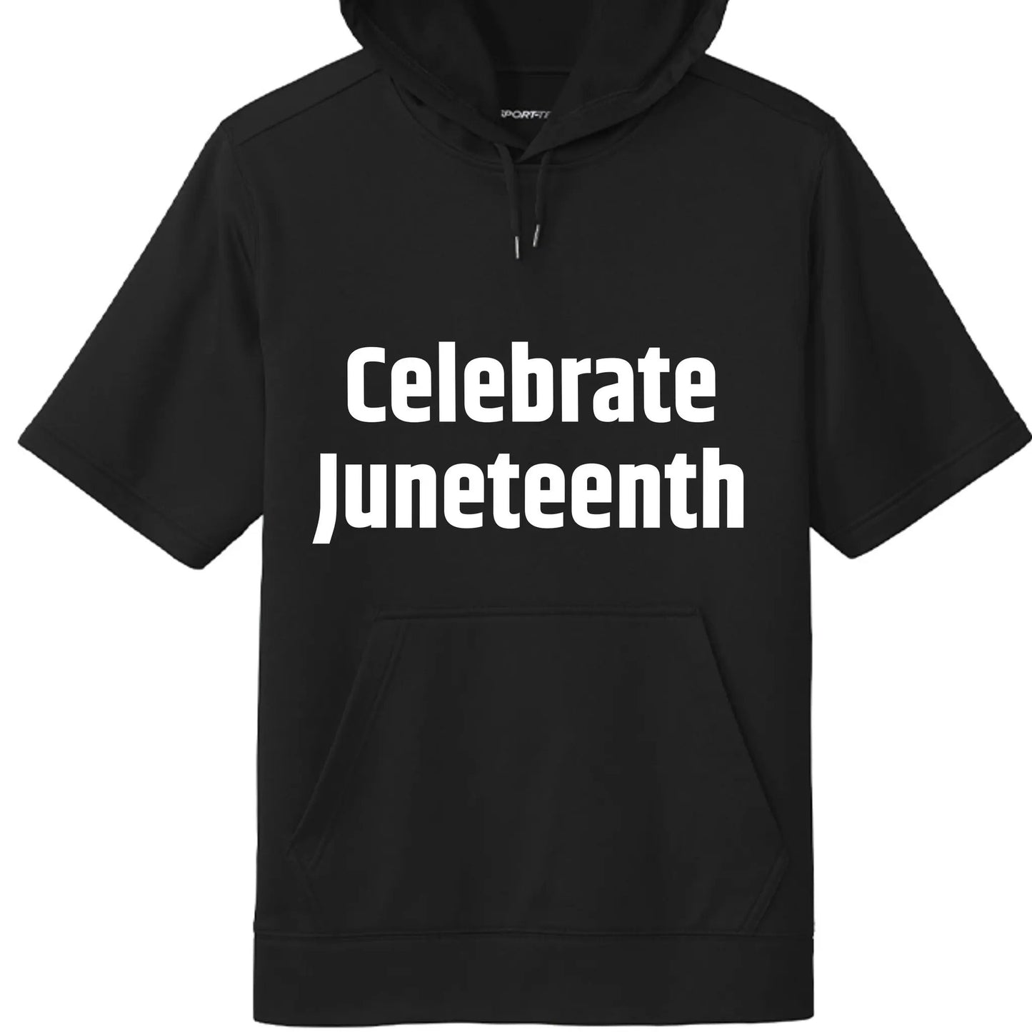 Fleece Short Sleeve Hooded Pullover Celebrate Juneteenth Day For Mens by Inland Leather Co