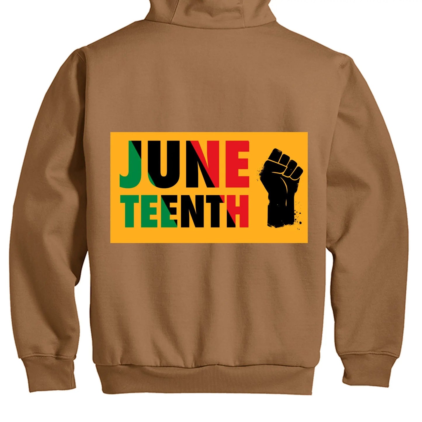 Full-Zip Hooded Sweatshirt With Thermal Lining For Mens JUNETEENTH FREE by Inland Leather Co