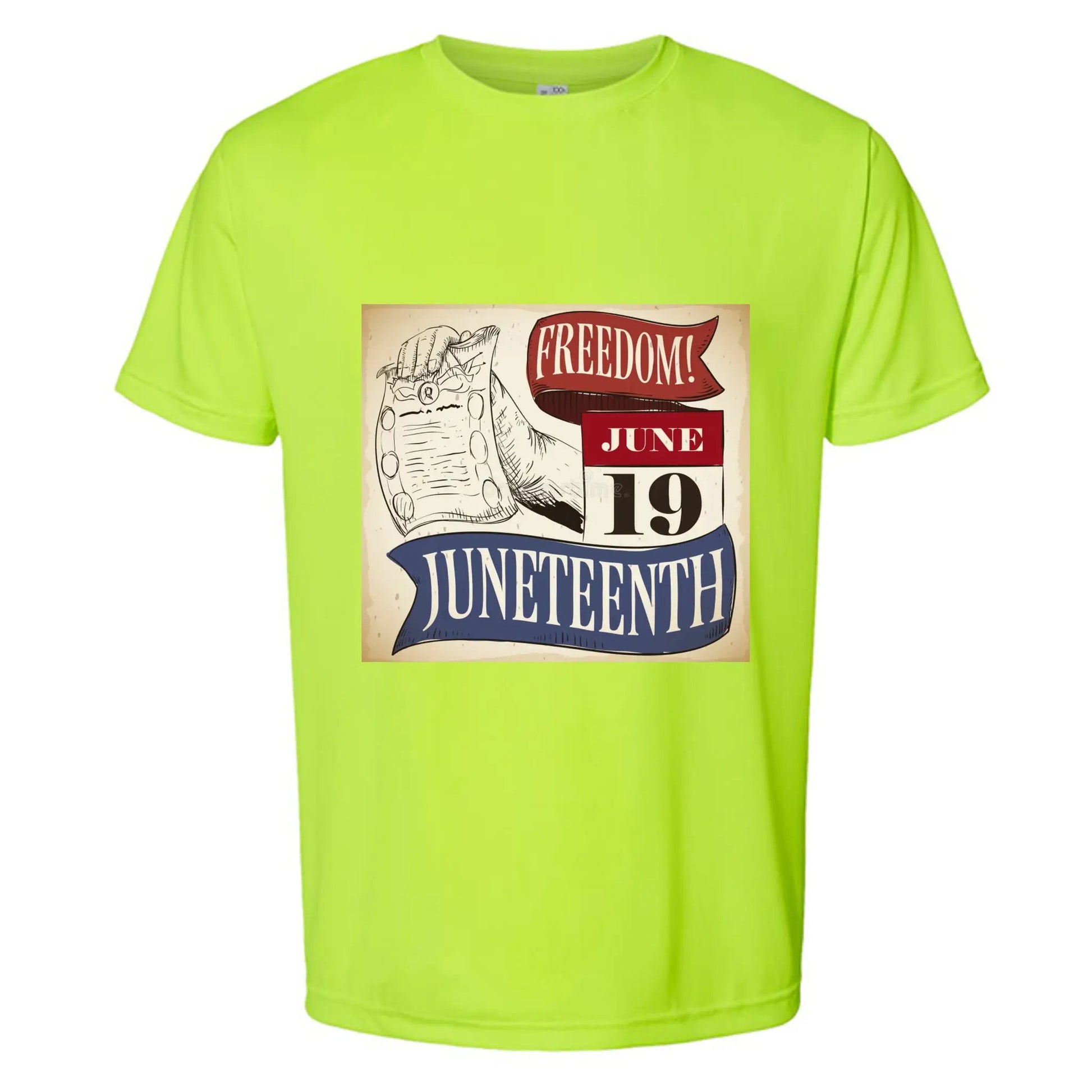 Polyester Performance T-Shirt For Mens Juneteenth 19 Day Special by Inland Leather Co