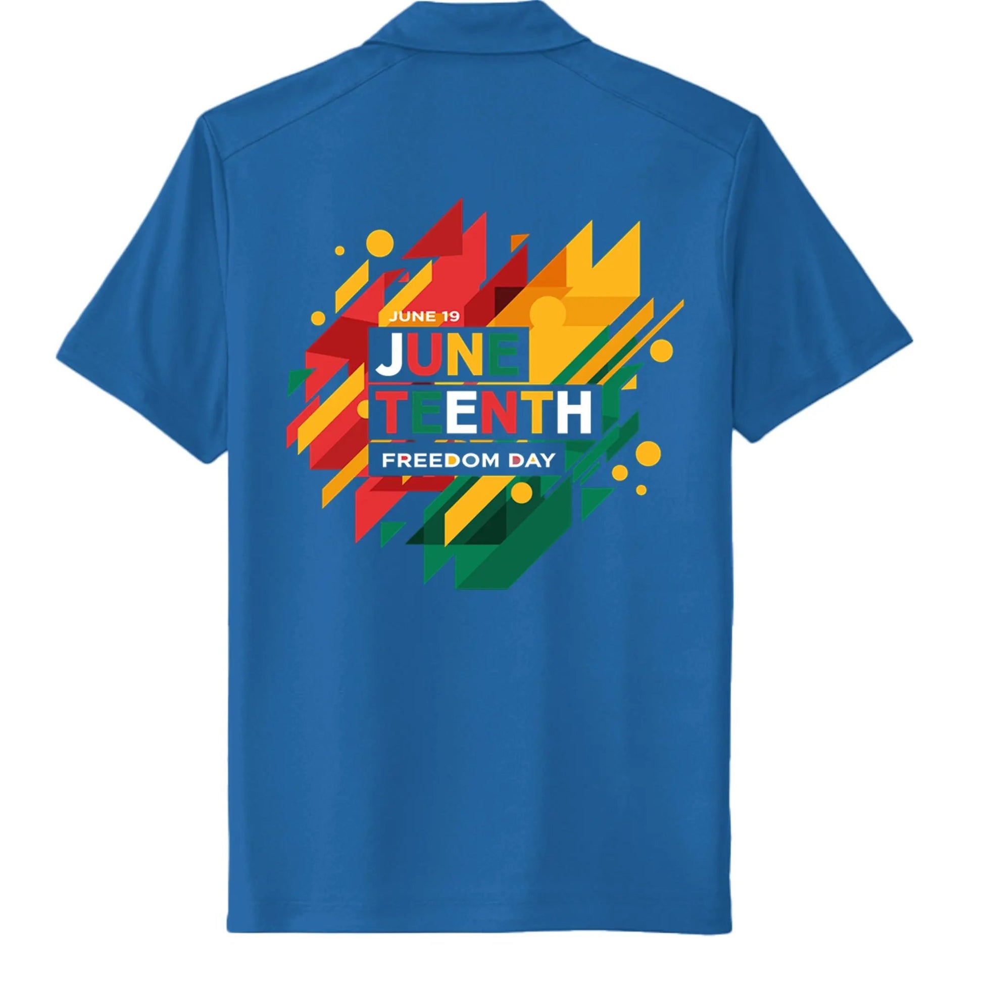 Polyester Performance Polo Shirt For Mens - Juneteenth Day by Inland Leather Co