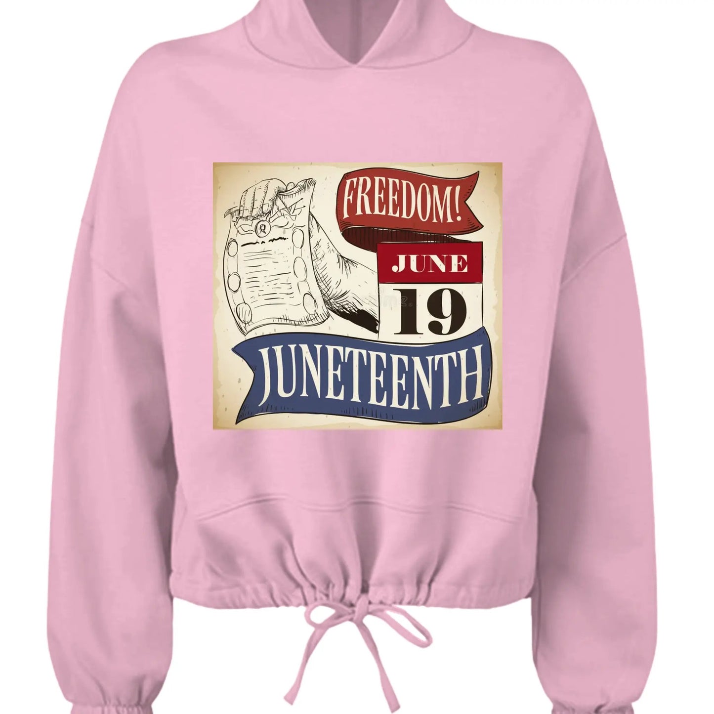 TD085 Ladies' Cropped Oversize Hood Celebrate Juneteenth Day by Inland Leather Co
