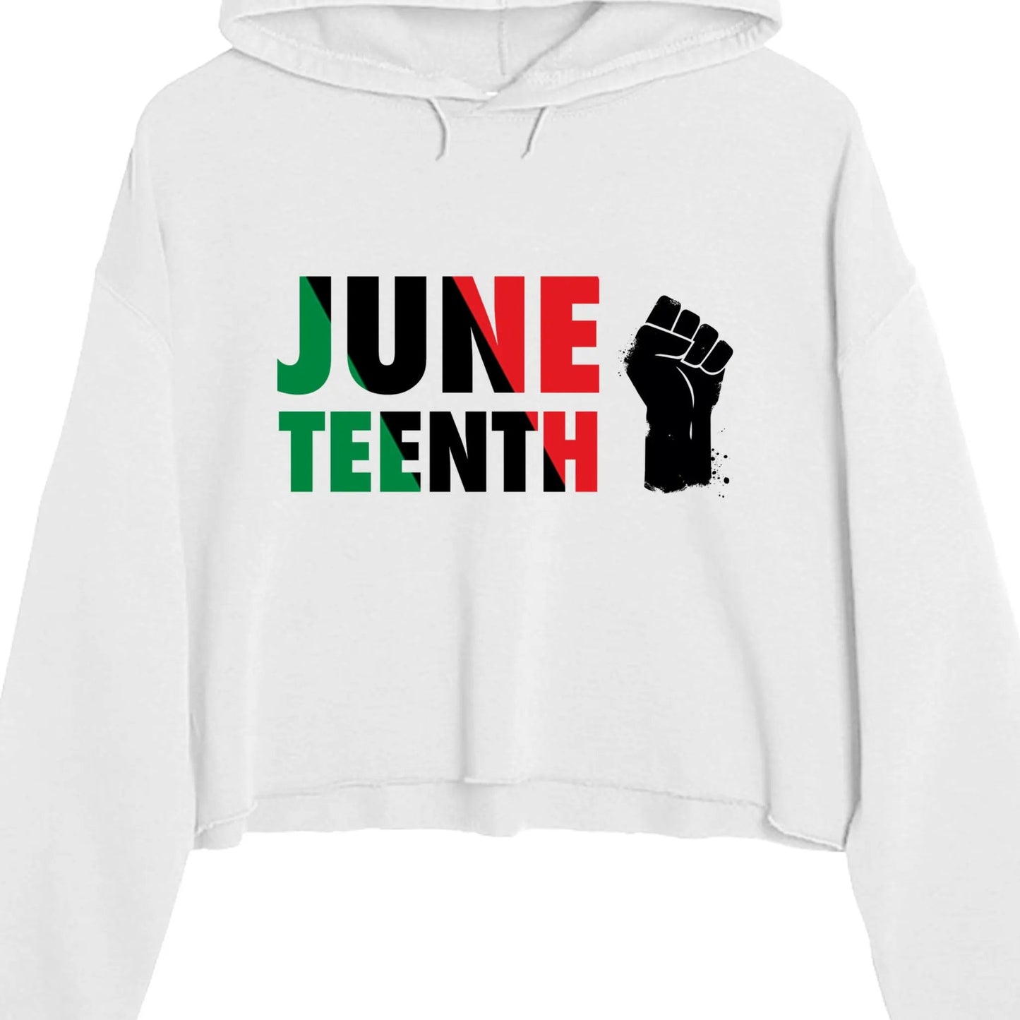 Lane Seven LS12000 Ladies' Crop Hooded Sweatshirt Juneteenth Day by Inland Leather Co