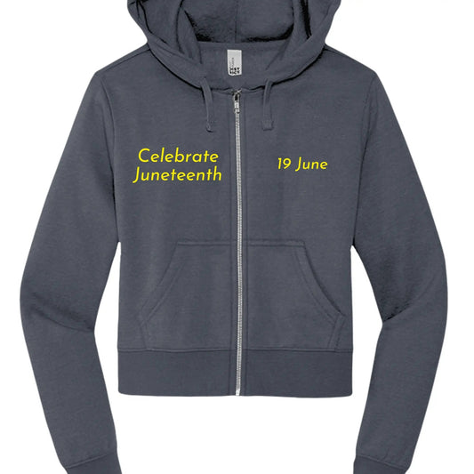 Womens Fleece Full-Zip Hoodie DT6103 - Juneteenth Day by Inland Leather Co