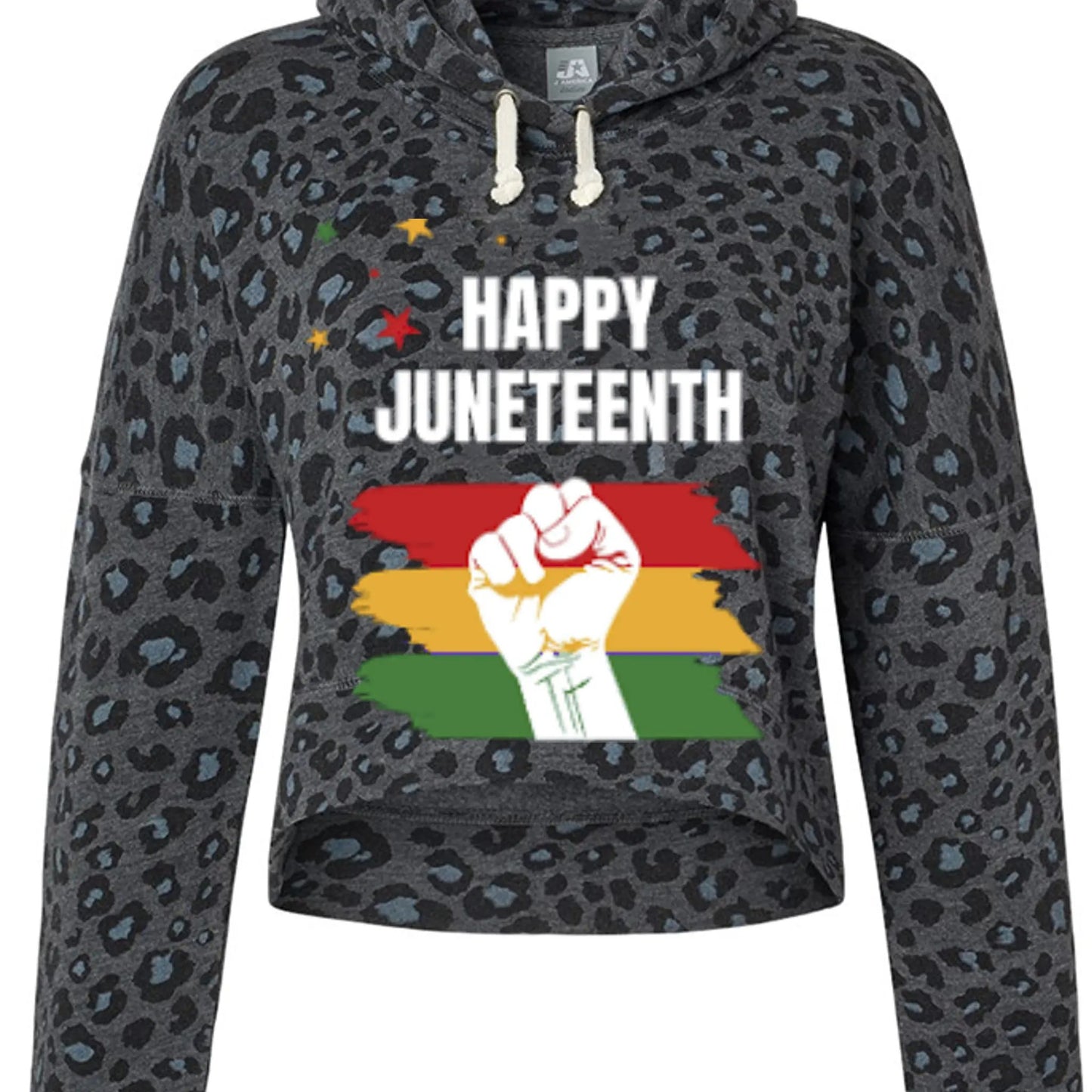 8853 Women's Crop Hooded Sweatshirt - Juneteenth Freedom Day by Inland Leather Co