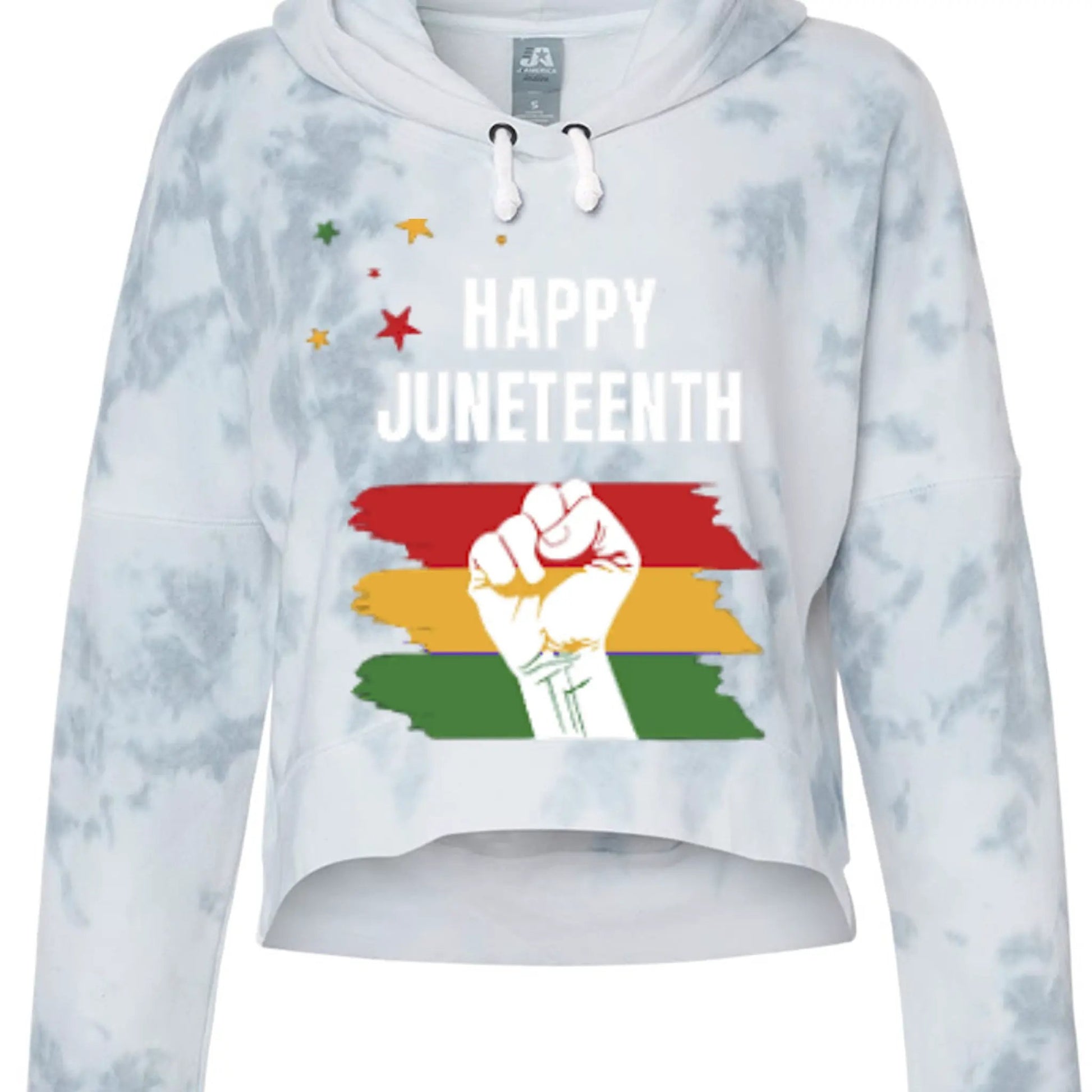 8853 Women's Crop Hooded Sweatshirt - Juneteenth Freedom Day by Inland Leather Co