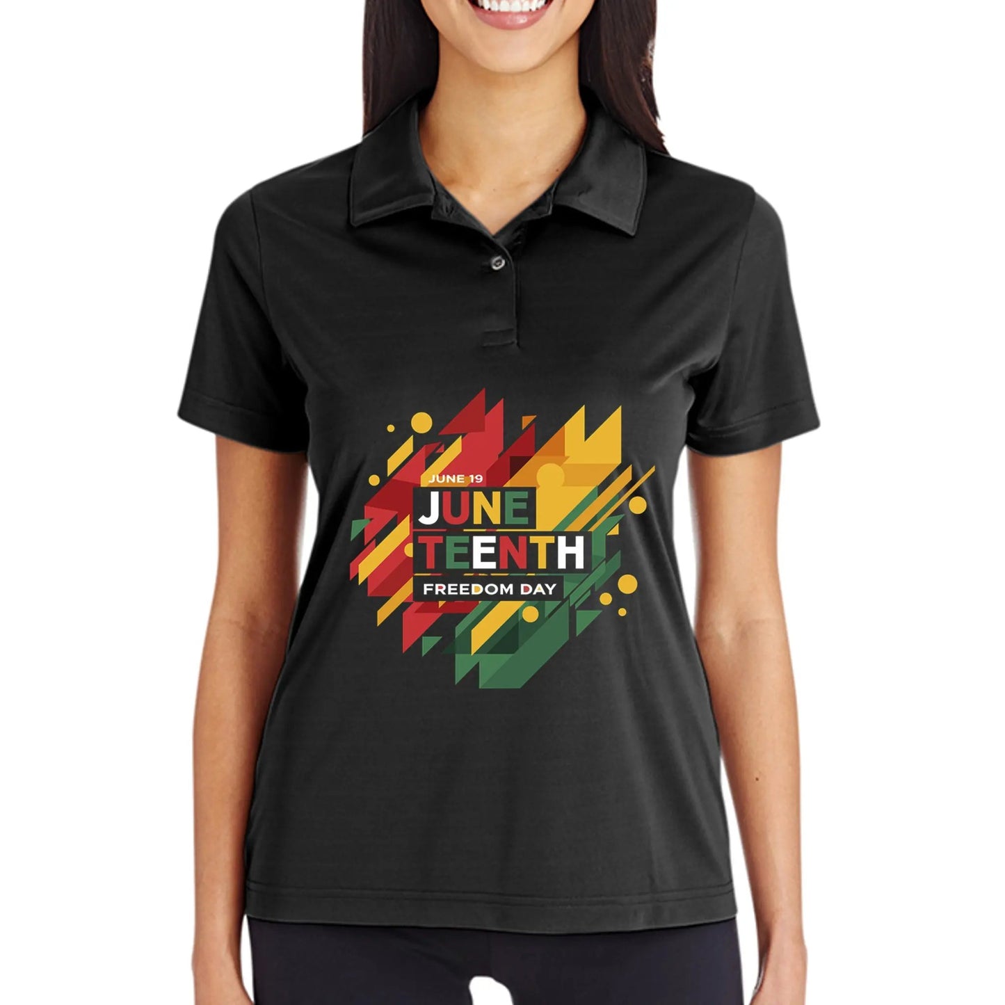 TT51W Ladies' Zone Performance Polo - Juneteenth Day by Inland Leather Co