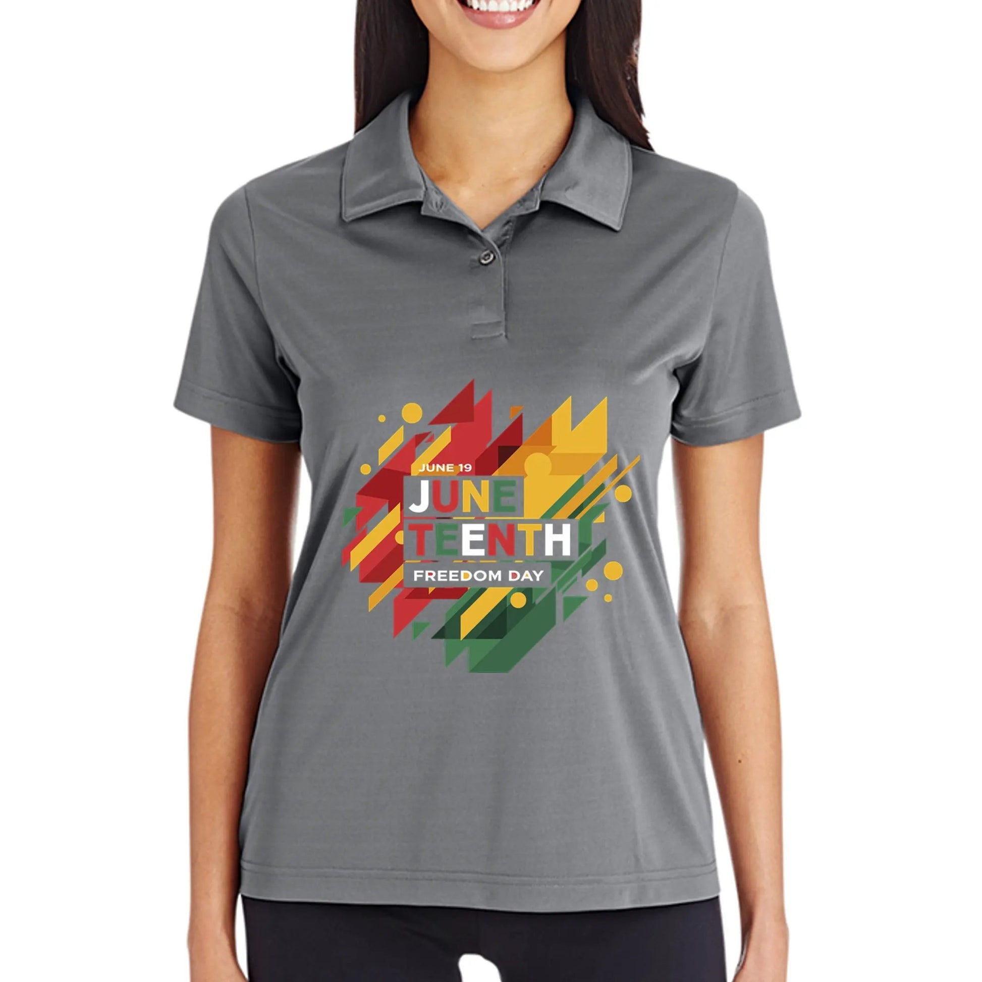 TT51W Ladies' Zone Performance Polo - Juneteenth Day by Inland Leather Co