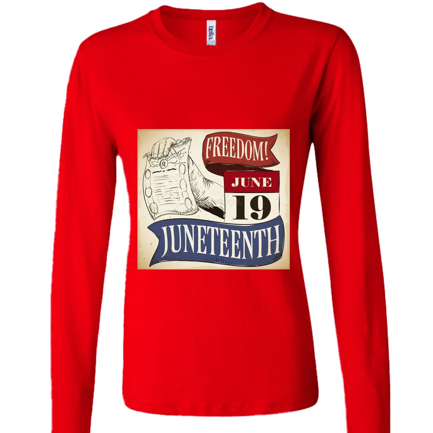 B6500 Ladies' Jersey Long-Sleeve T-Shirt Juneteenth Day by Inland Leather Co