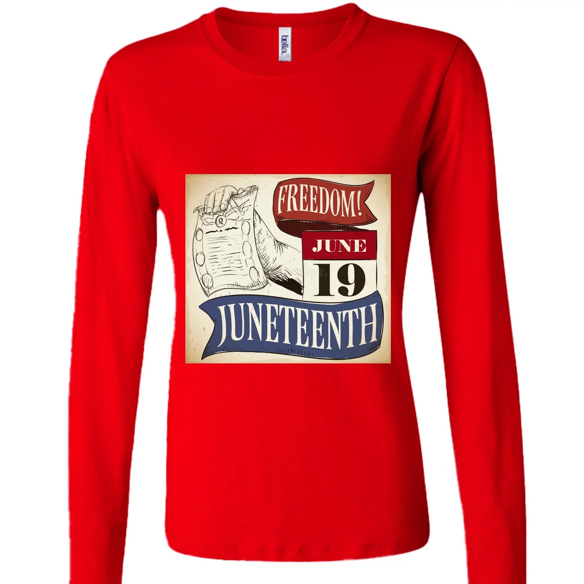 B6500 Ladies' Jersey Long-Sleeve T-Shirt Juneteenth Day by Inland Leather Co