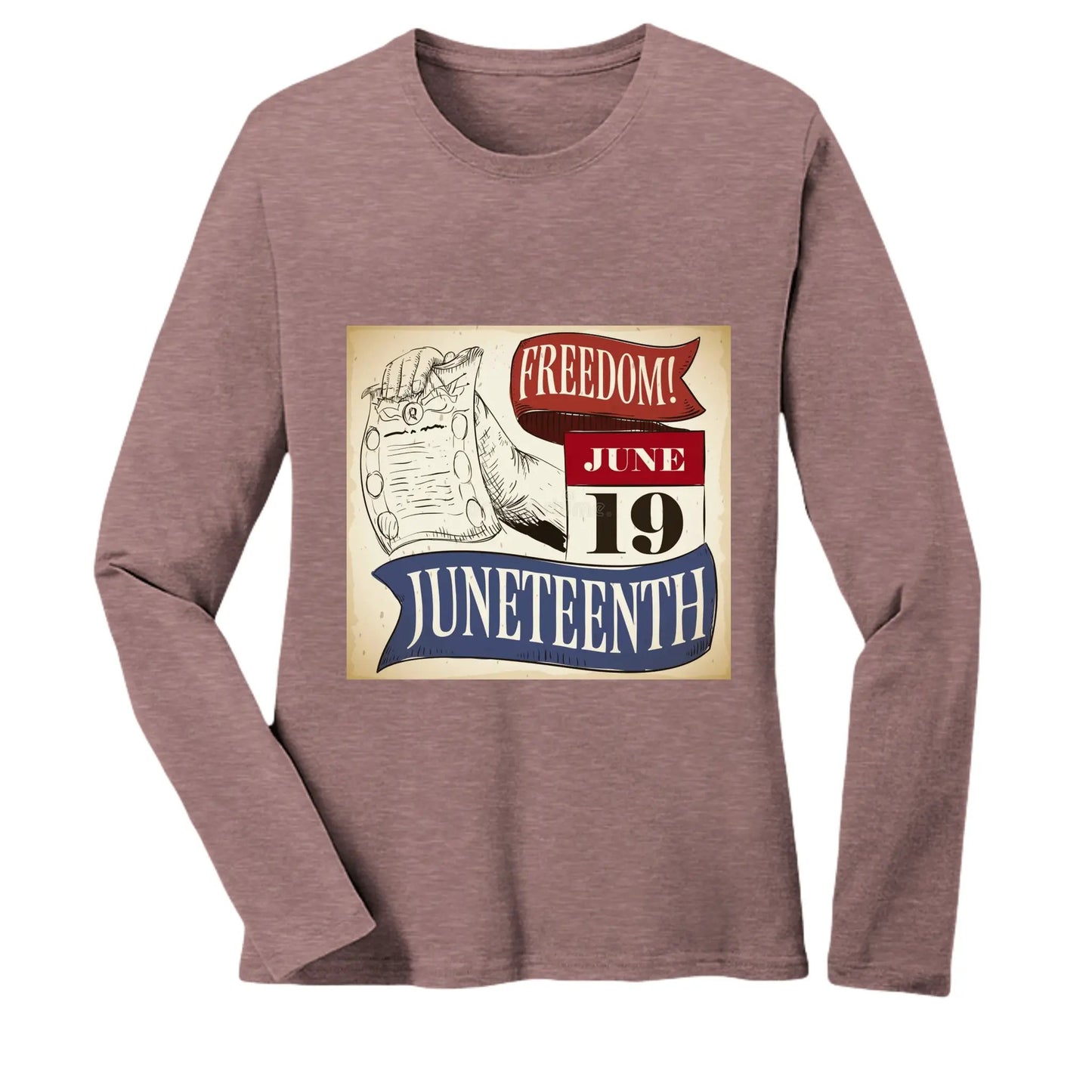 B6500 Ladies' Jersey Long-Sleeve T-Shirt Juneteenth Day by Inland Leather Co