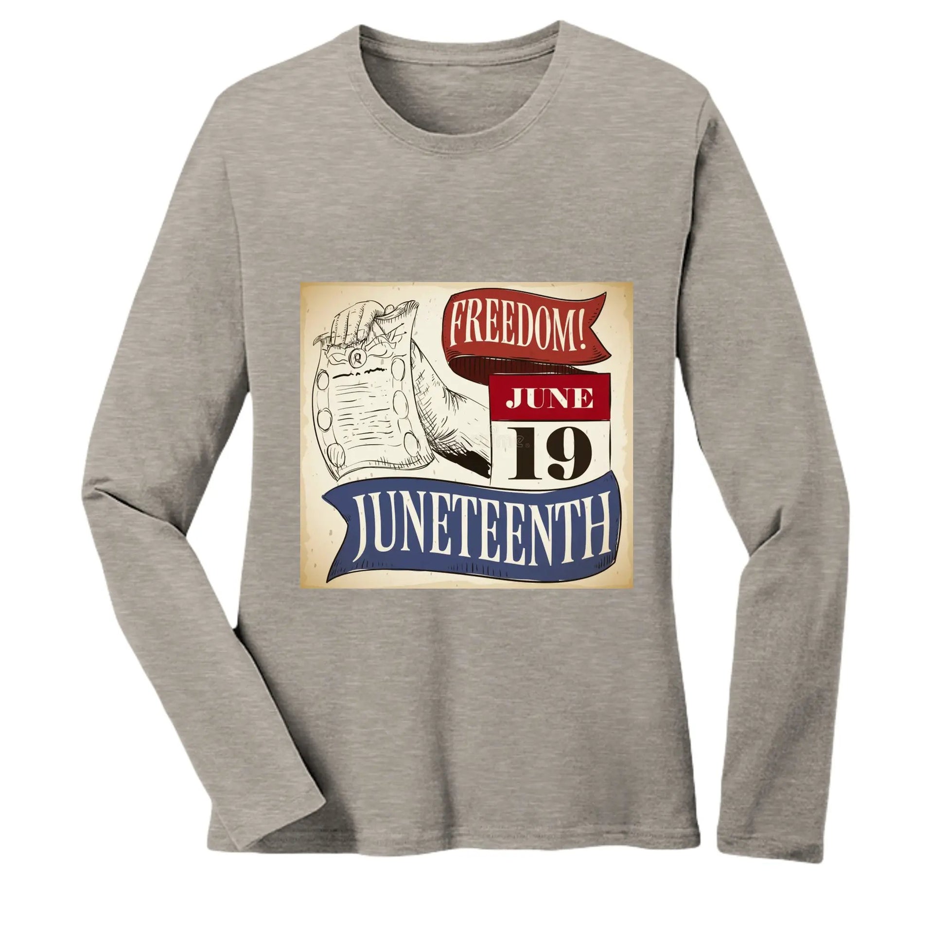 B6500 Ladies' Jersey Long-Sleeve T-Shirt Juneteenth Day by Inland Leather Co