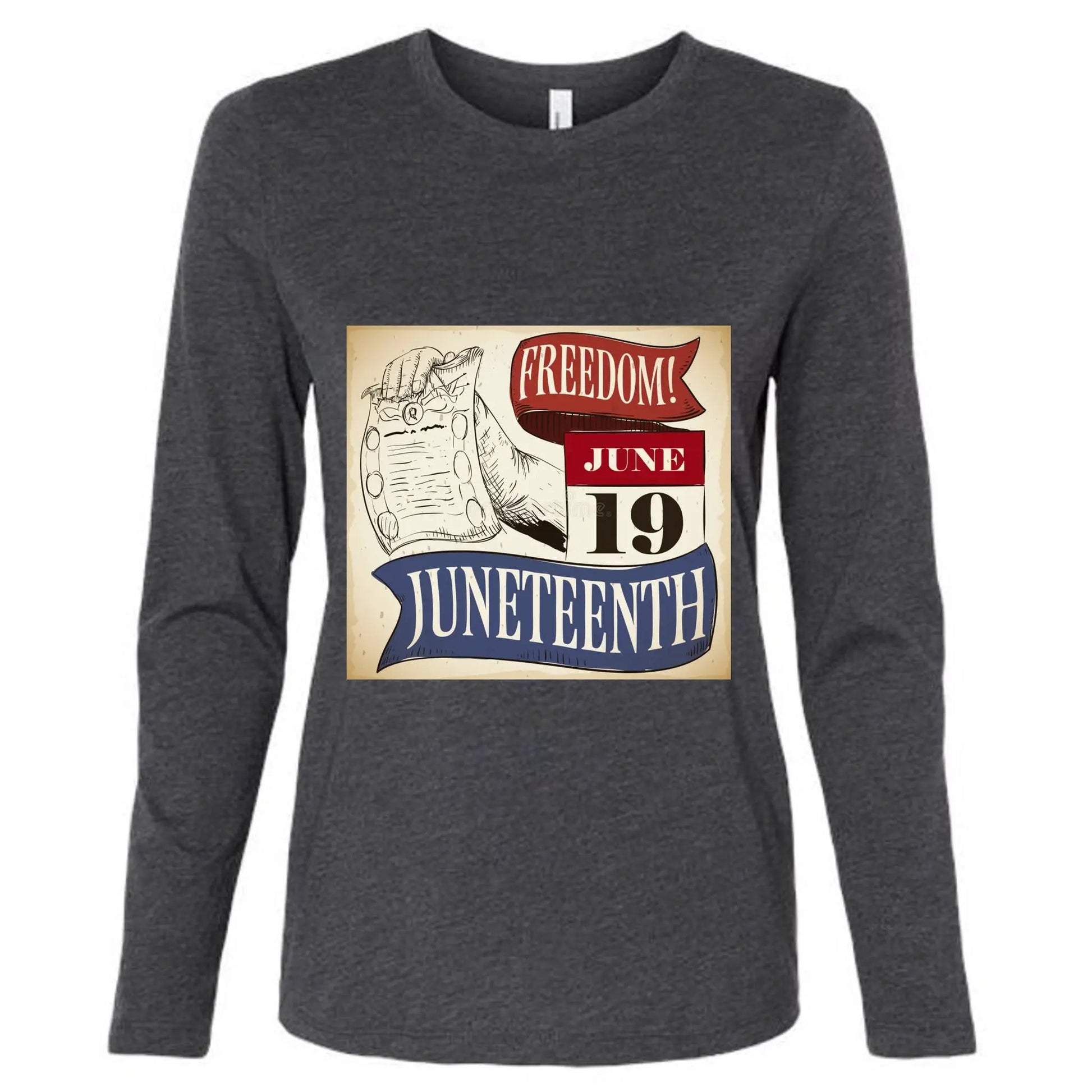 B6500 Ladies' Jersey Long-Sleeve T-Shirt Juneteenth Day by Inland Leather Co