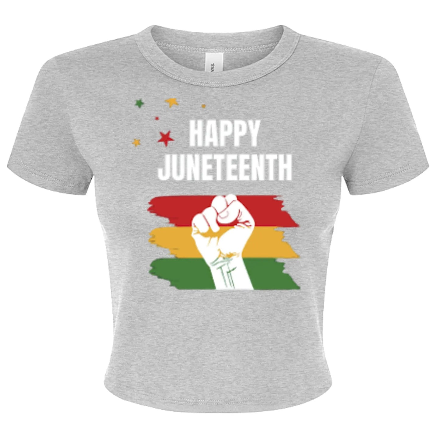 Canvas 1010BE Ladies' Micro Ribbed Baby Tee - Juneteenth Day by Inland Leather Co