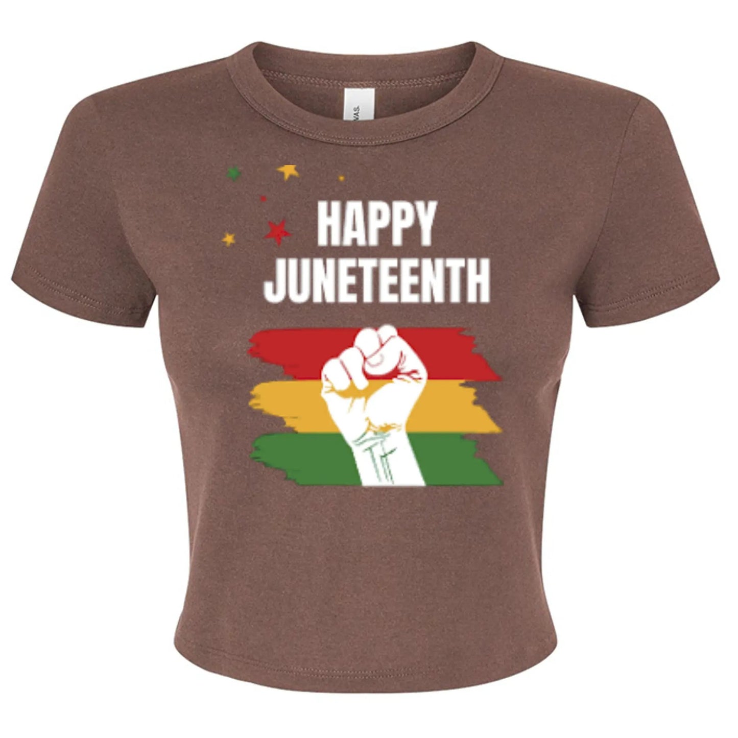 Canvas 1010BE Ladies' Micro Ribbed Baby Tee - Juneteenth Day by Inland Leather Co