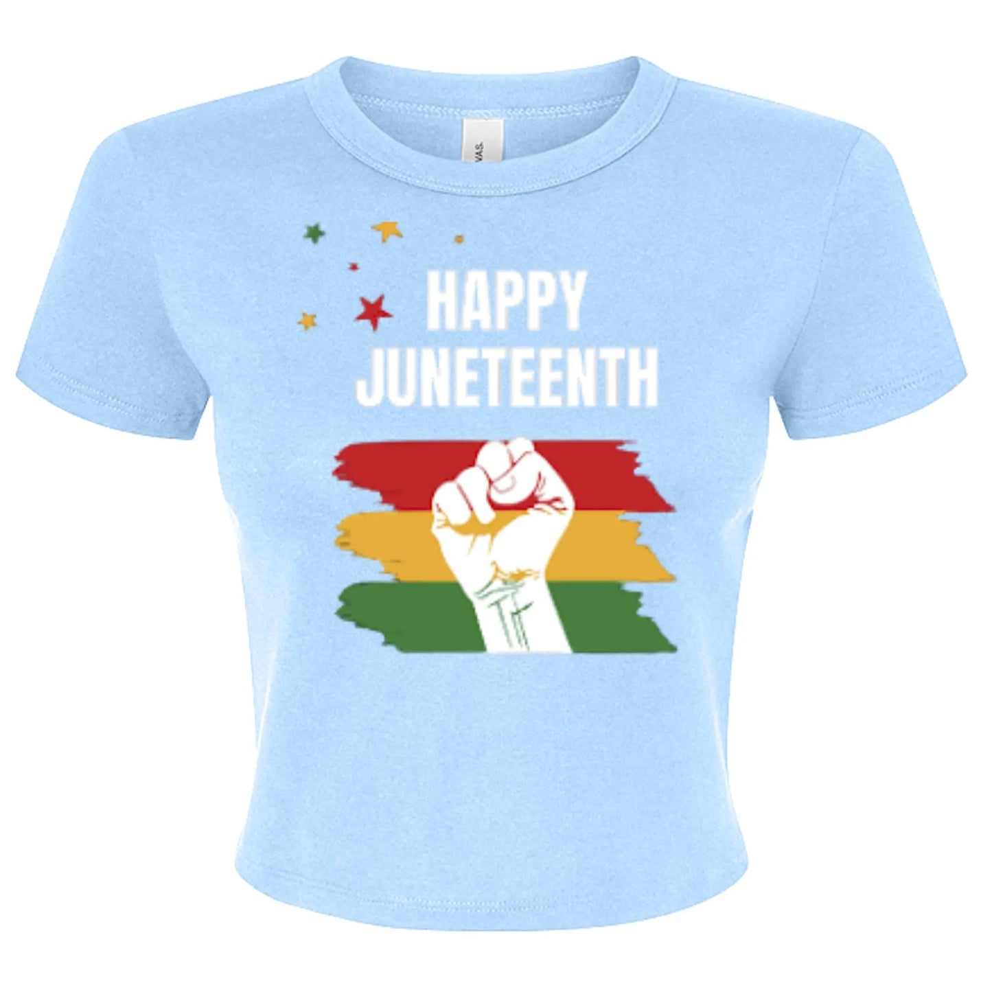 Canvas 1010BE Ladies' Micro Ribbed Baby Tee - Juneteenth Day by Inland Leather Co