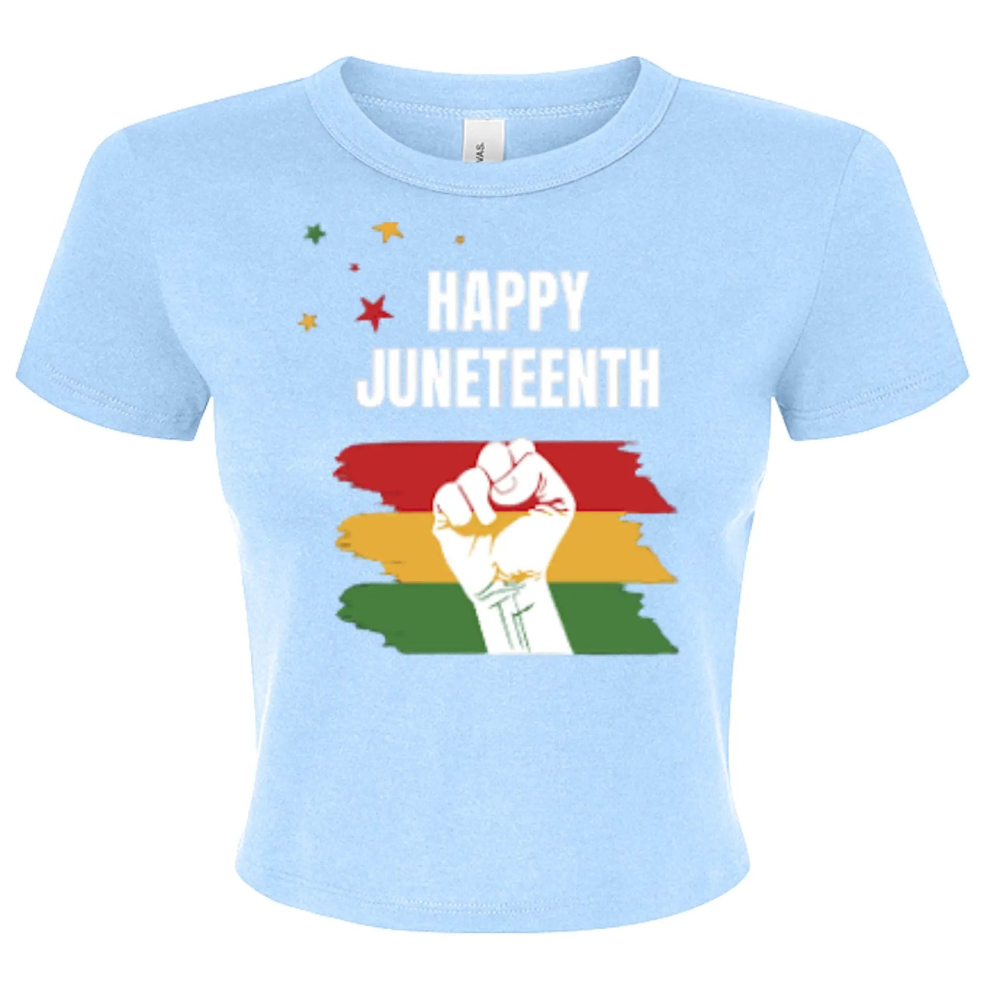 Canvas 1010BE Ladies' Micro Ribbed Baby Tee - Juneteenth Day by Inland Leather Co