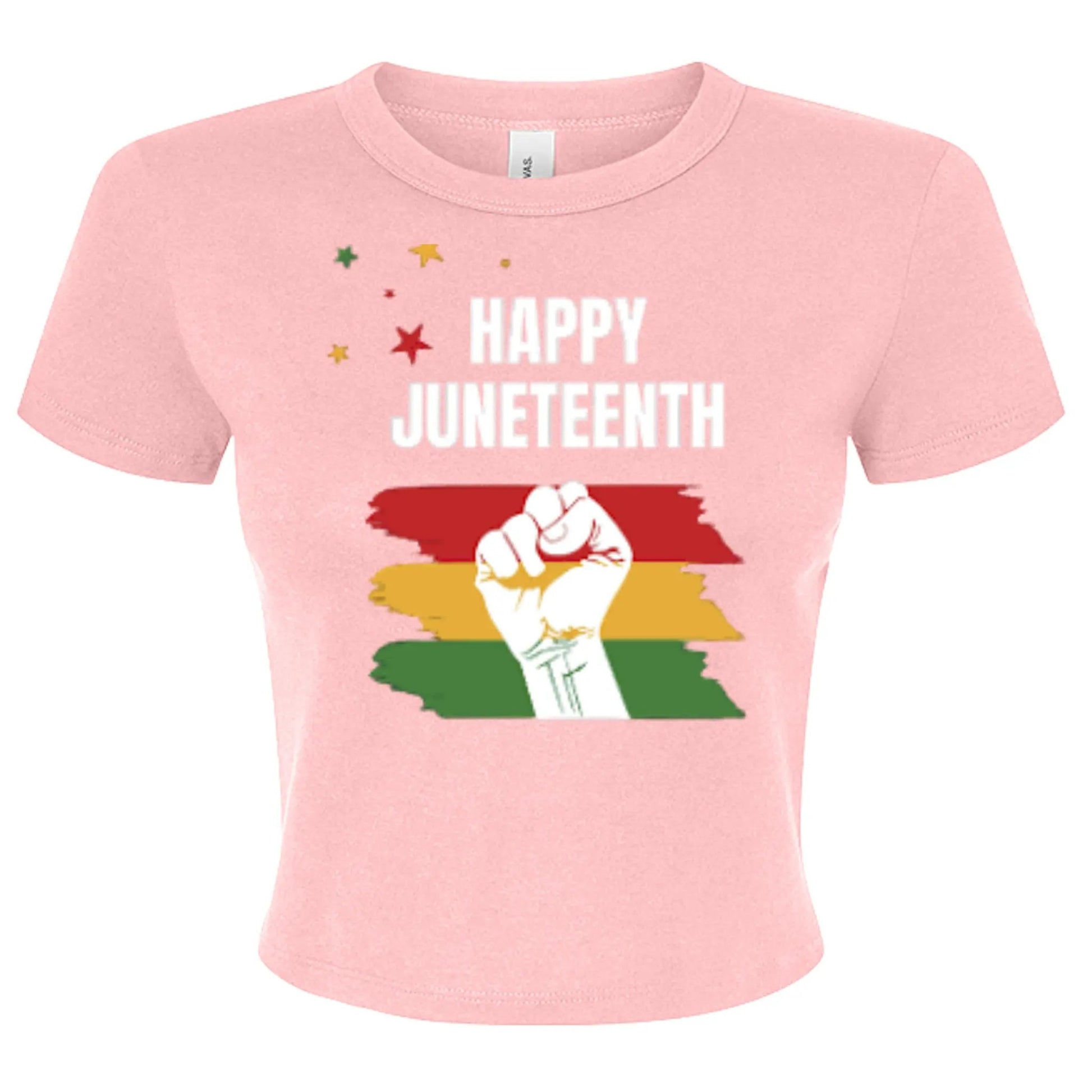 Canvas 1010BE Ladies' Micro Ribbed Baby Tee - Juneteenth Day by Inland Leather Co