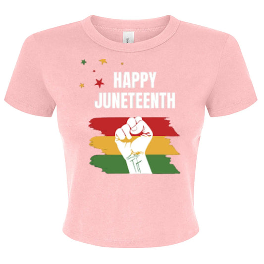 Canvas 1010BE Ladies' Micro Ribbed Baby Tee - Juneteenth Day by Inland Leather Co