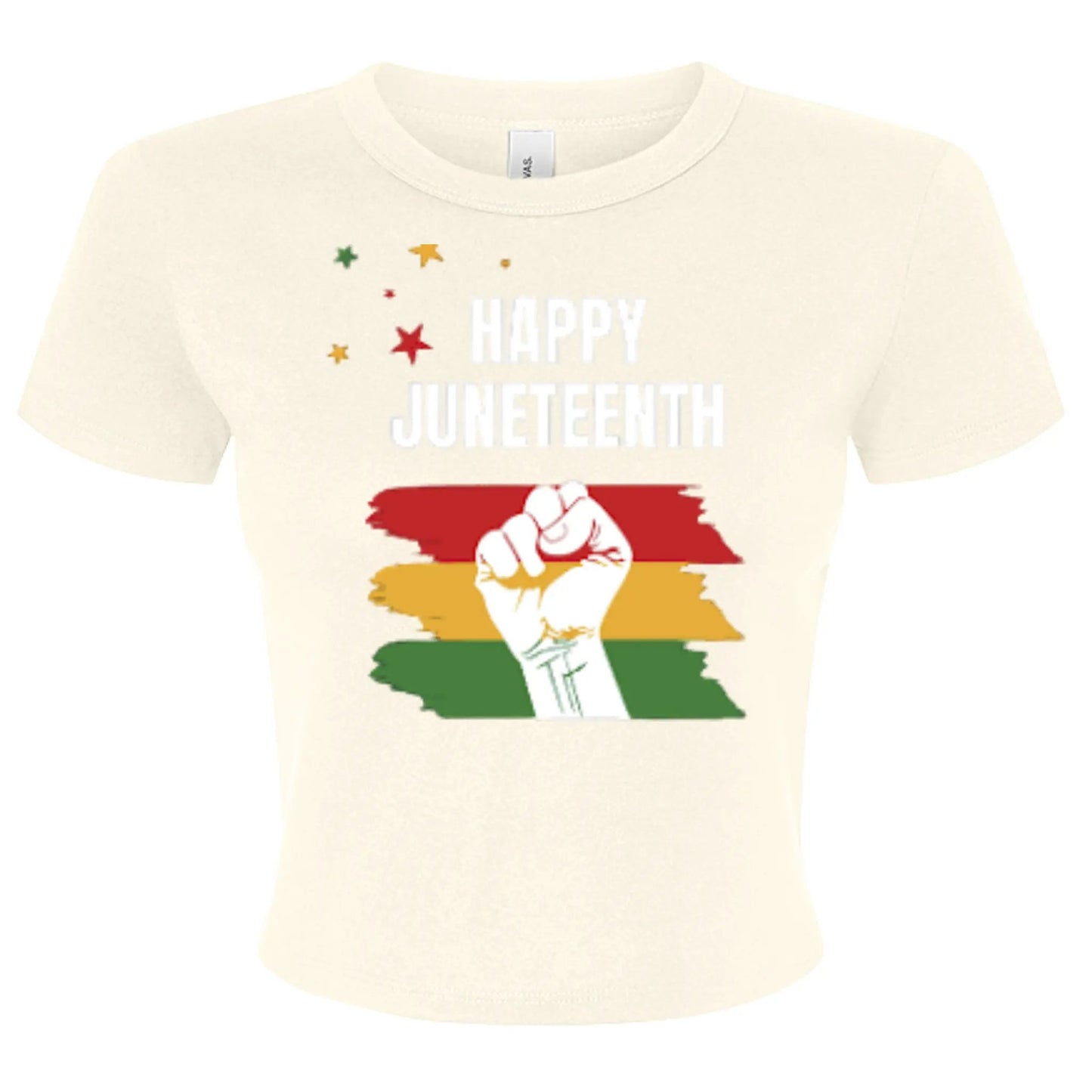 Canvas 1010BE Ladies' Micro Ribbed Baby Tee - Juneteenth Day by Inland Leather Co