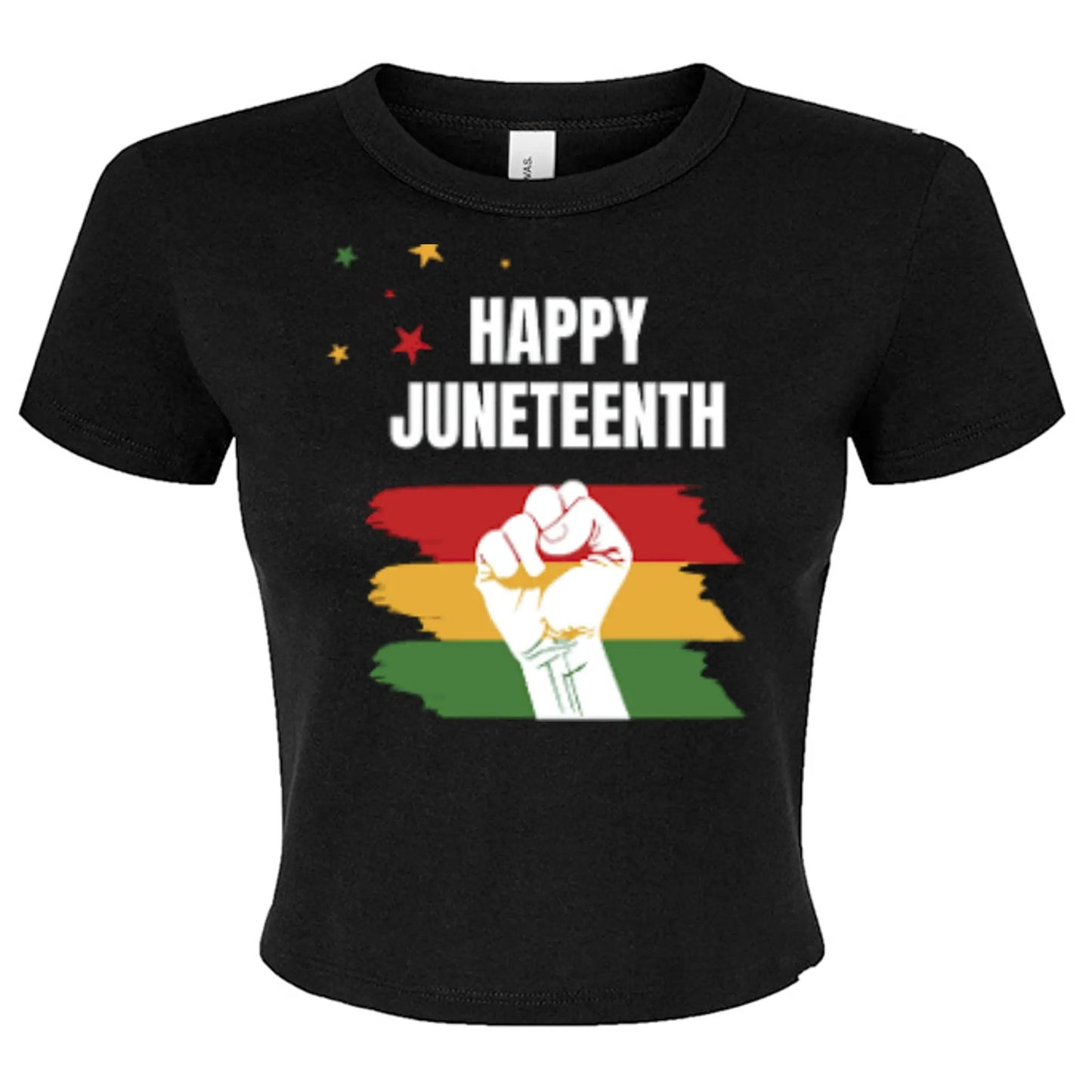 Canvas 1010BE Ladies' Micro Ribbed Baby Tee - Juneteenth Day by Inland Leather Co