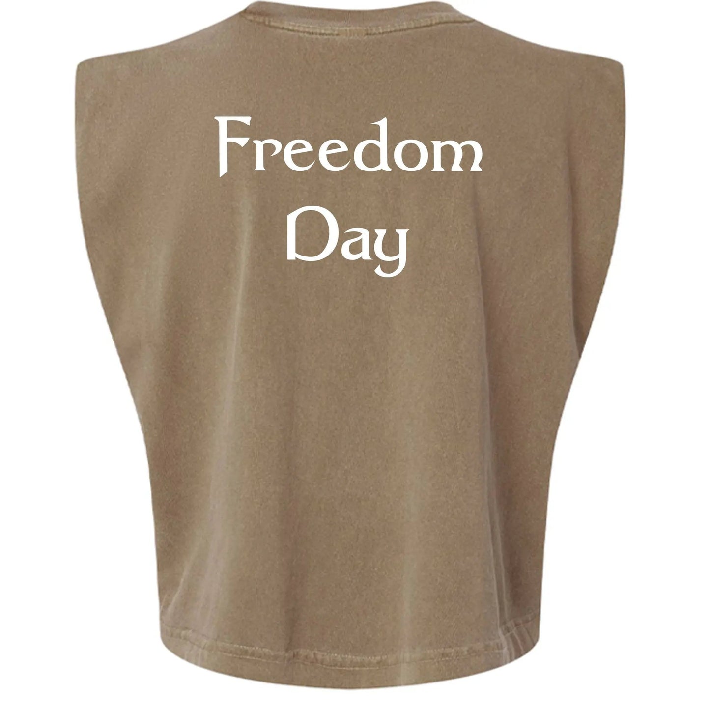 American Apparel Womens Garment Dyed Muscle Tank Juneteenth Day by Inland Leather Co
