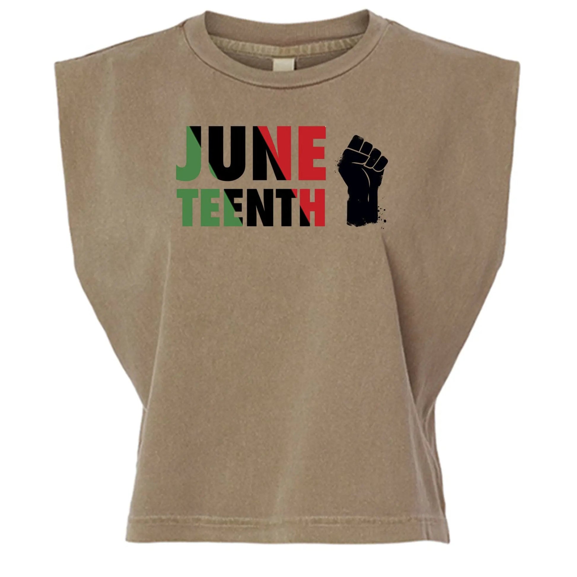 American Apparel Womens Garment Dyed Muscle Tank Juneteenth Day by Inland Leather Co
