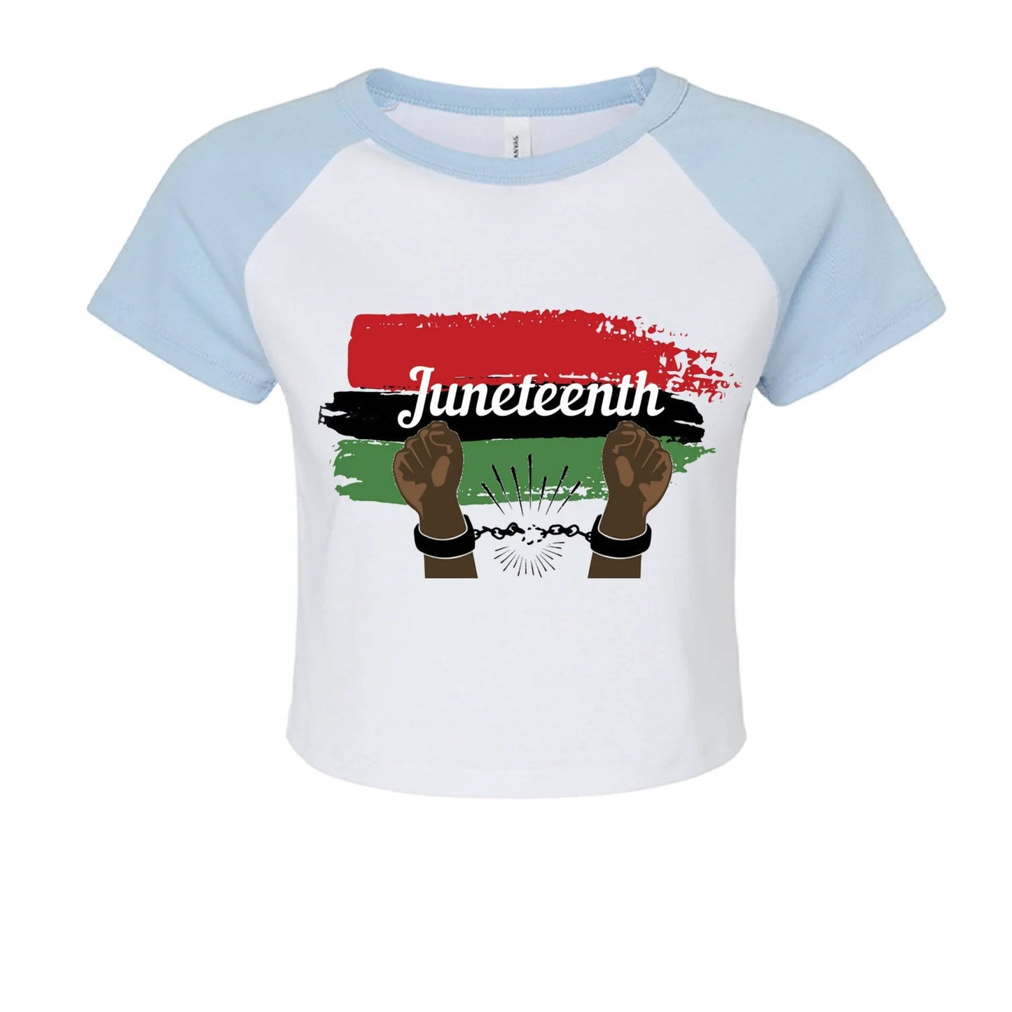 Canvas 1201 Ladies' Micro Ribbed Raglan Baby Tee Juneteenth Day by Inland Leather Co