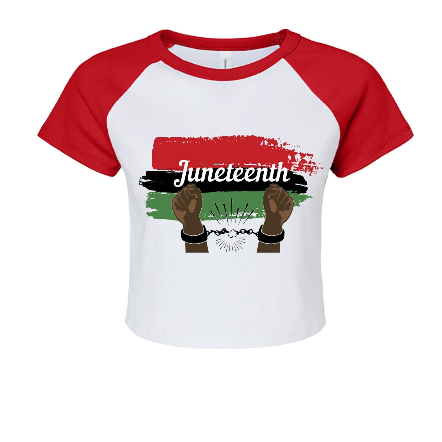 Canvas 1201 Ladies' Micro Ribbed Raglan Baby Tee Juneteenth Day by Inland Leather Co