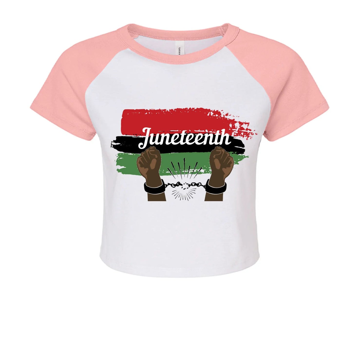 Canvas 1201 Ladies' Micro Ribbed Raglan Baby Tee Juneteenth Day by Inland Leather Co