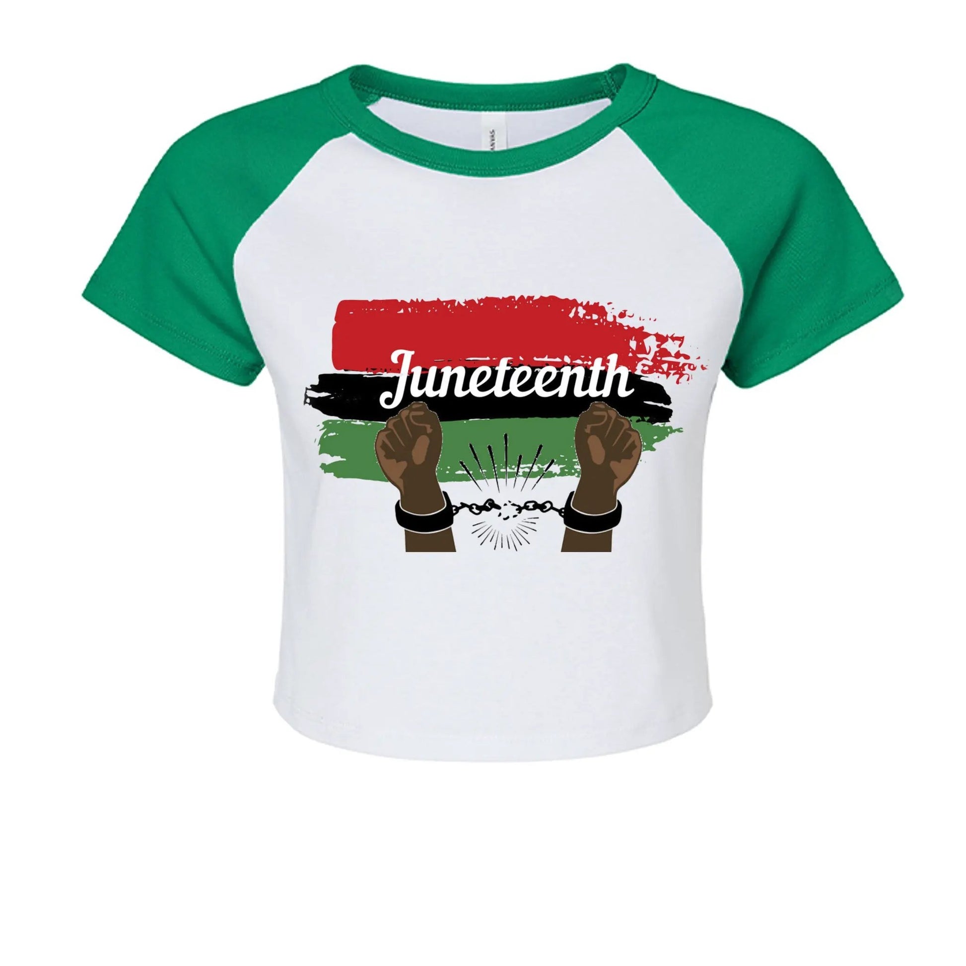 Canvas 1201 Ladies' Micro Ribbed Raglan Baby Tee Juneteenth Day by Inland Leather Co