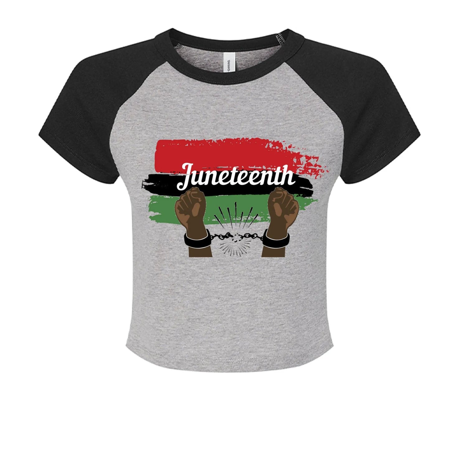 Canvas 1201 Ladies' Micro Ribbed Raglan Baby Tee Juneteenth Day by Inland Leather Co